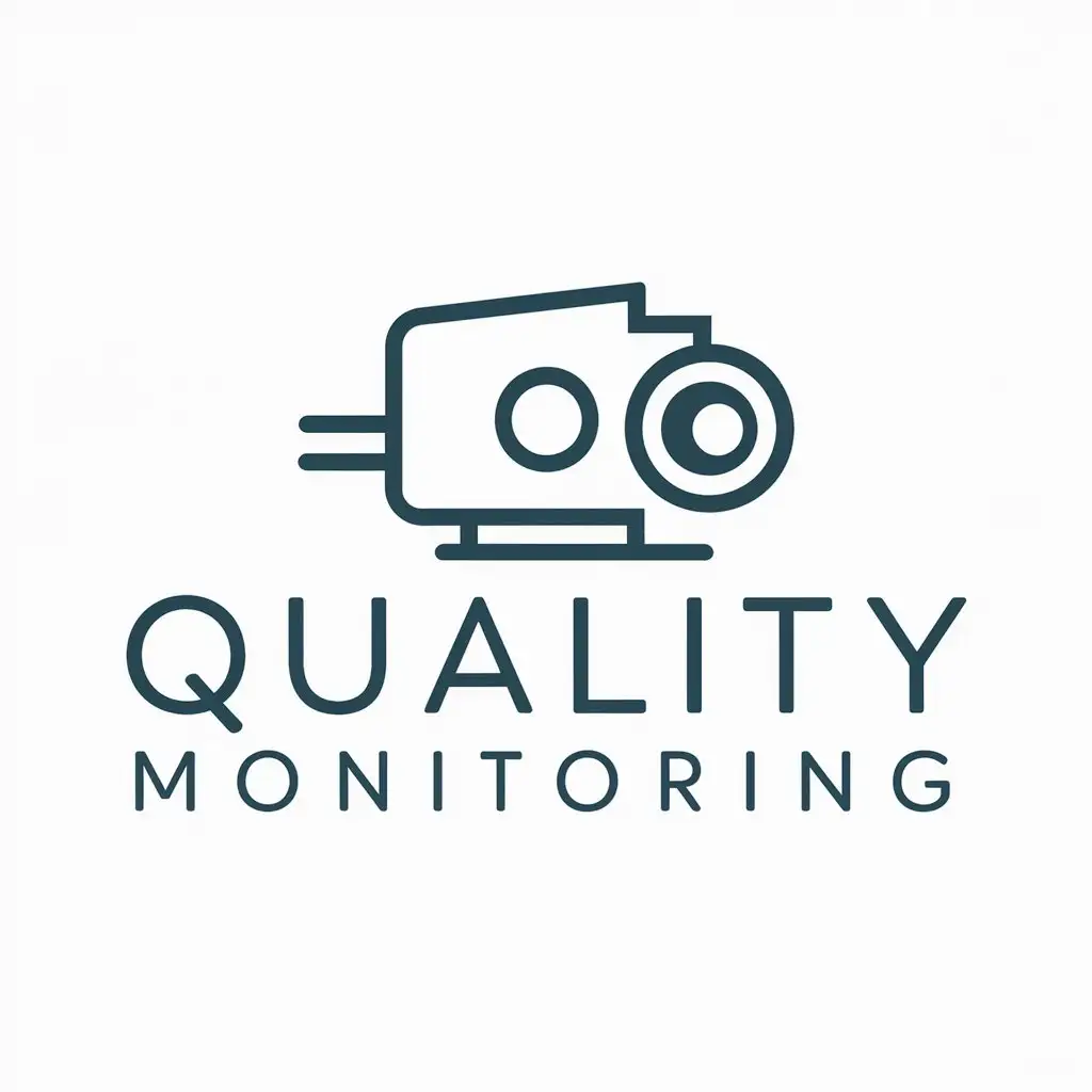 a logo design,with the text "quality monitoring", main symbol:monitoring camera,Moderate,be used in Internet industry,clear background