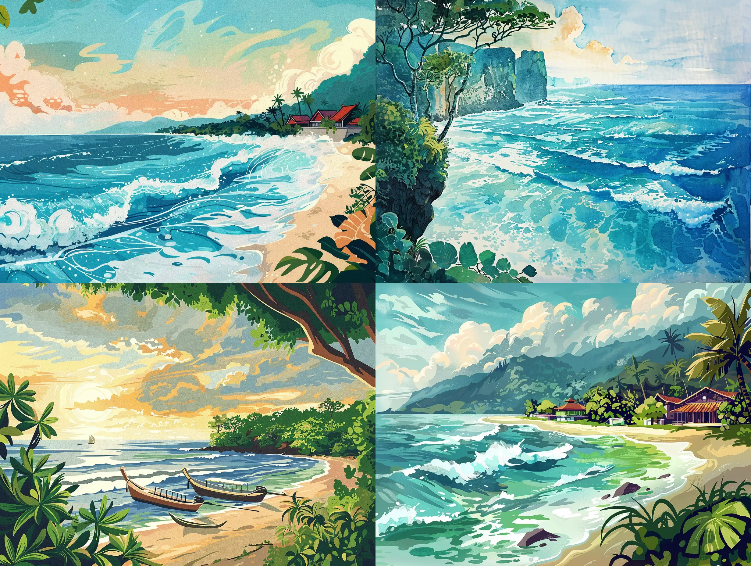Enchanting-Indonesian-Coastal-Ebb-A-DisneyInspired-Fairytale-Illustration
