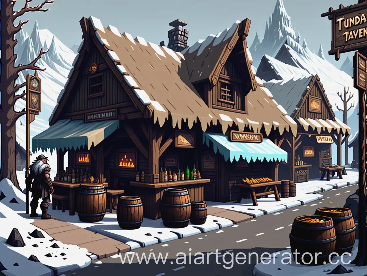 Fantasy-Tundra-Street-Scene-Tavern-and-Trading-Stall