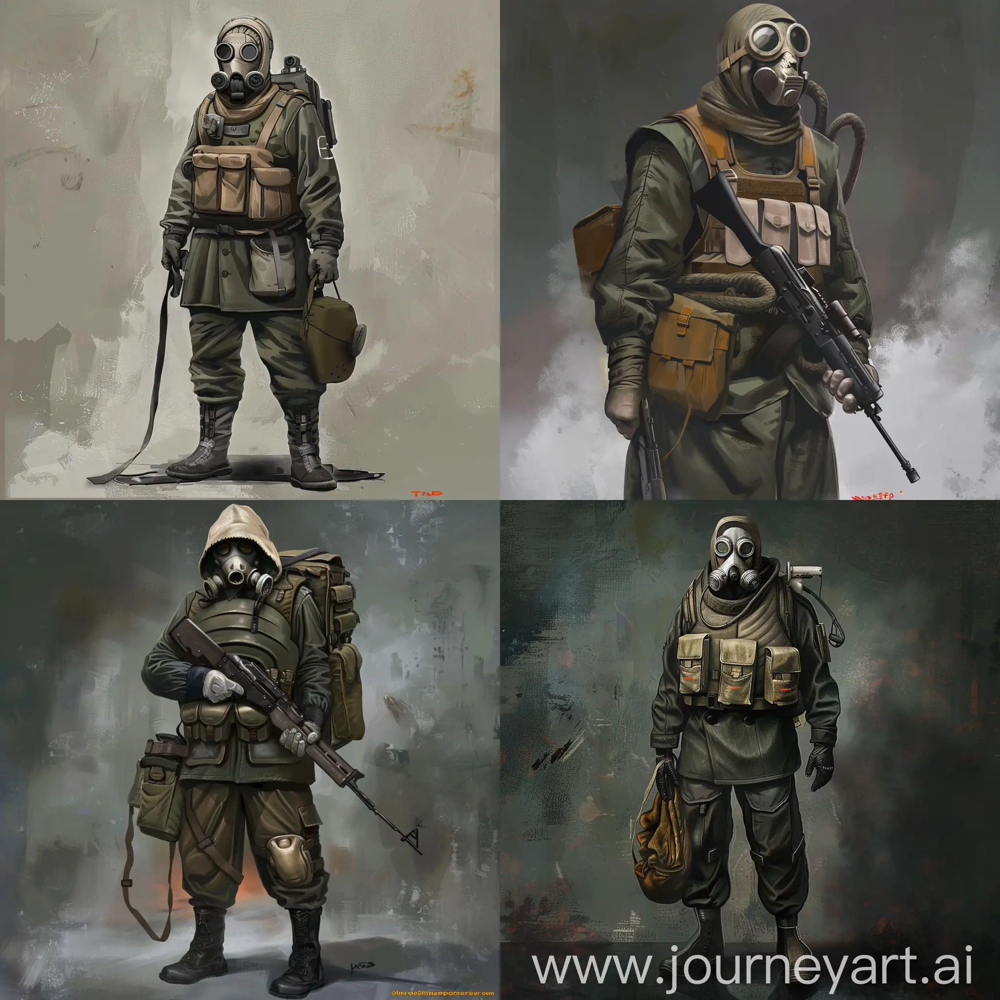 Concept art of the Hansa faction soldier from the Metro 2033 game