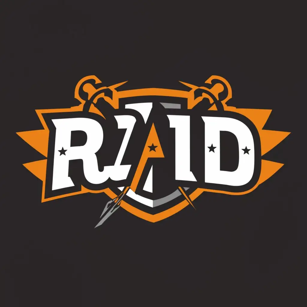 a logo design,with the text "Raid", main symbol:Raid,Moderate,clear background