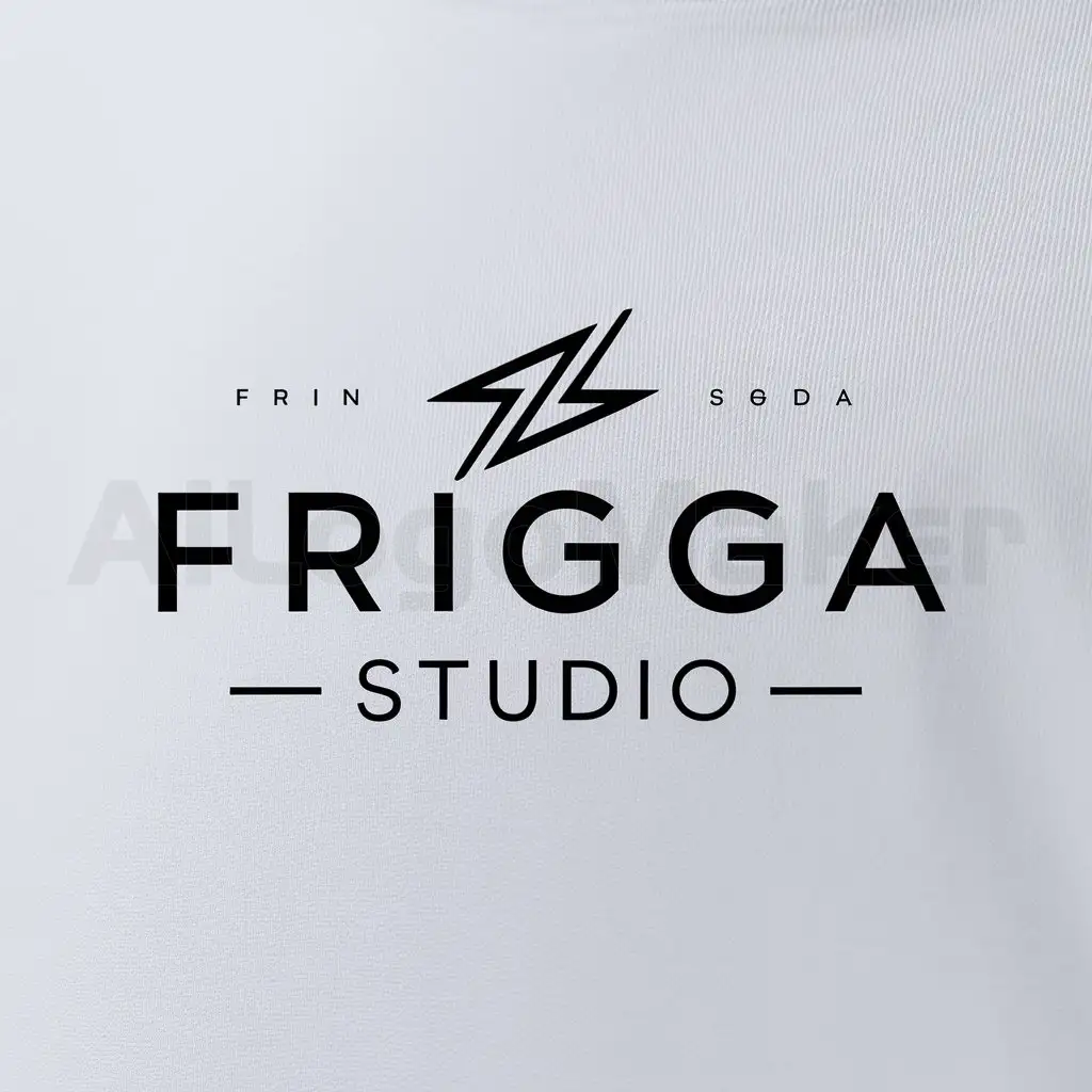 a logo design,with the text "Frigga Studio", main symbol:need white background, square,Minimalistic,be used in apparel industry,clear background