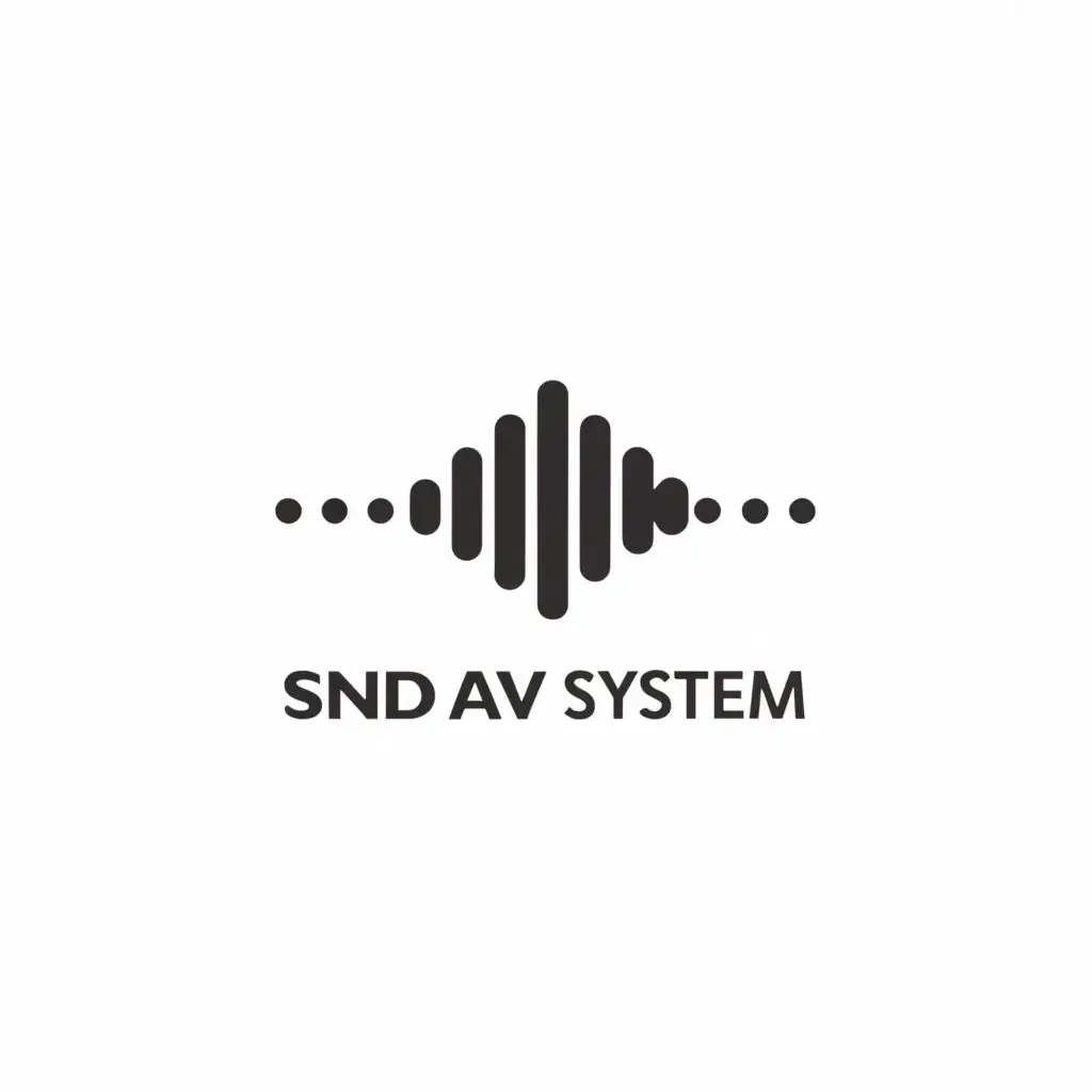 a logo design,with the text "SND AV System", main symbol:sound wave,Minimalistic,be used in Entertainment industry,clear background