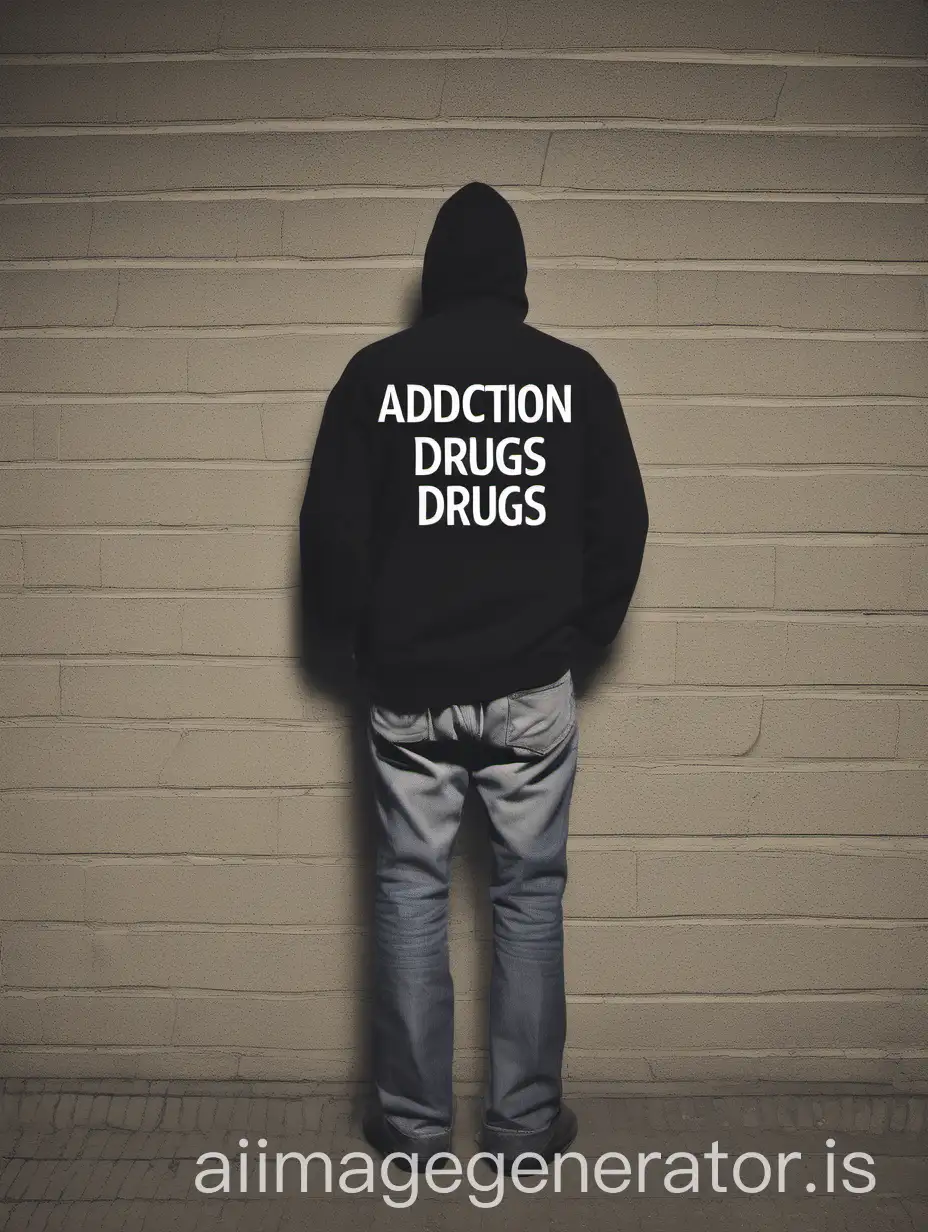 a person fighting against addiction to drugs and social and familial exclusion