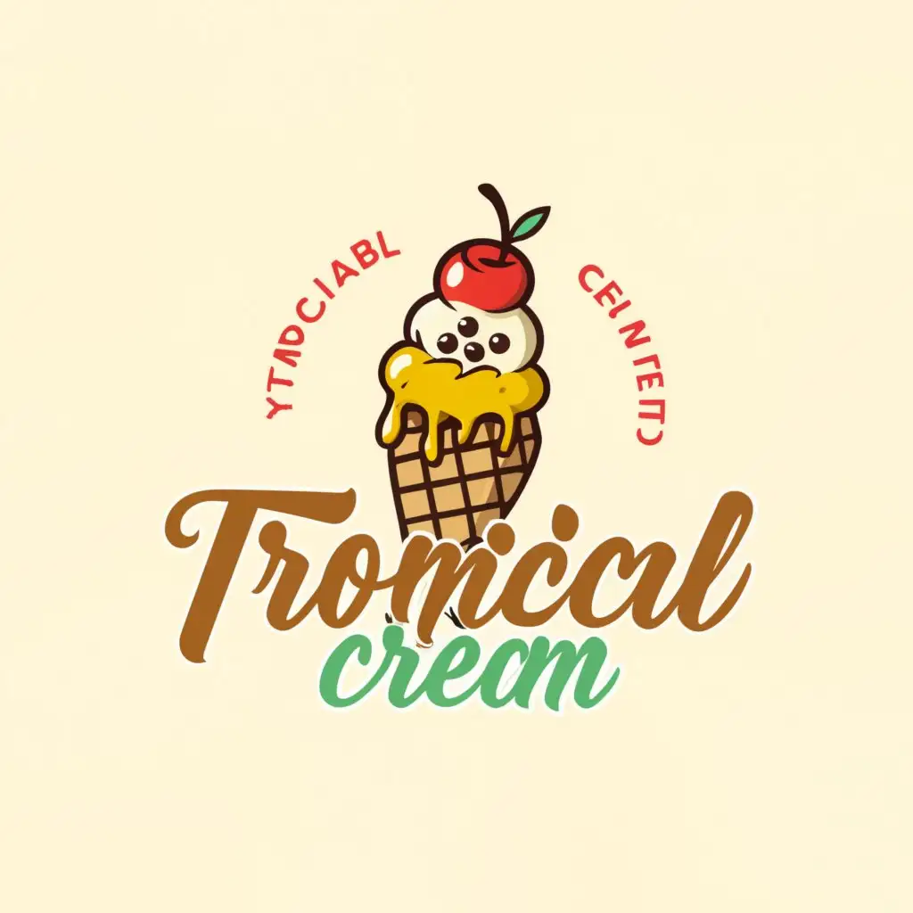 a logo design,with the text 'Tropical Cream', main symbol:ice cream,Moderate,be used in Restaurant industry,clear background