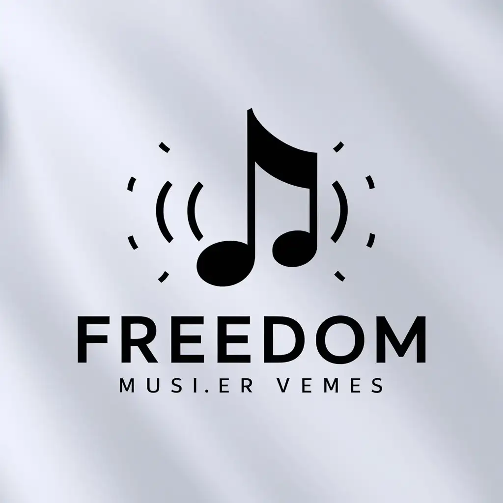 a logo design,with the text "freedom", main symbol:music, vibration,Moderate,clear background