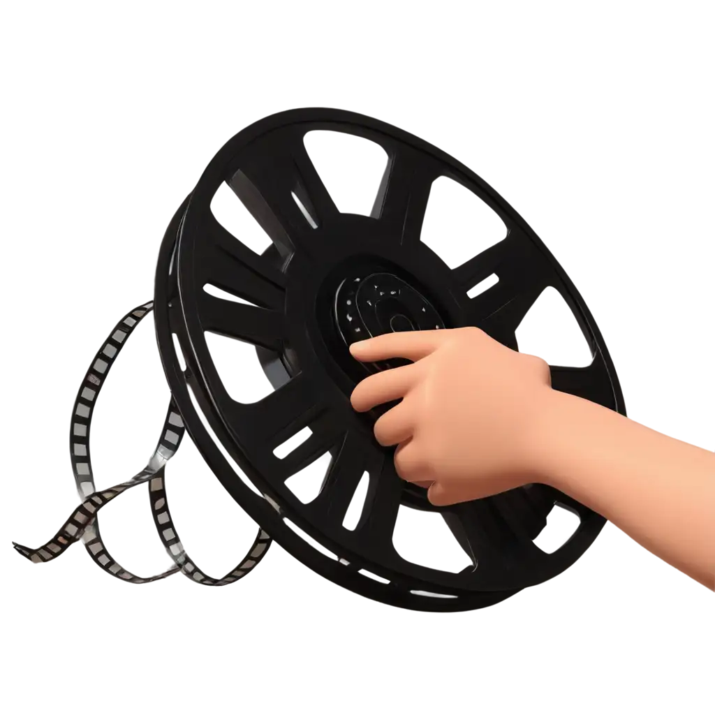 an animated hand crushing a film reel 