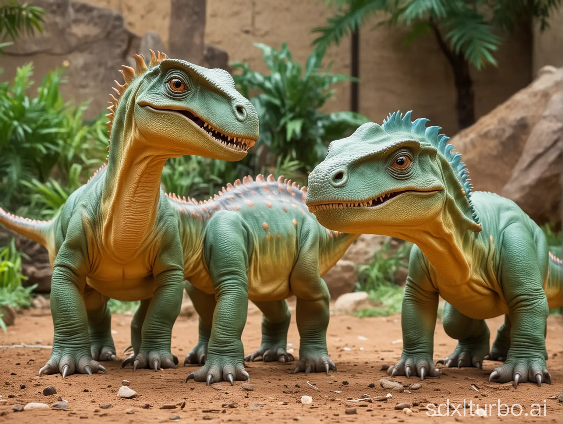 Dinos babys in the zoo