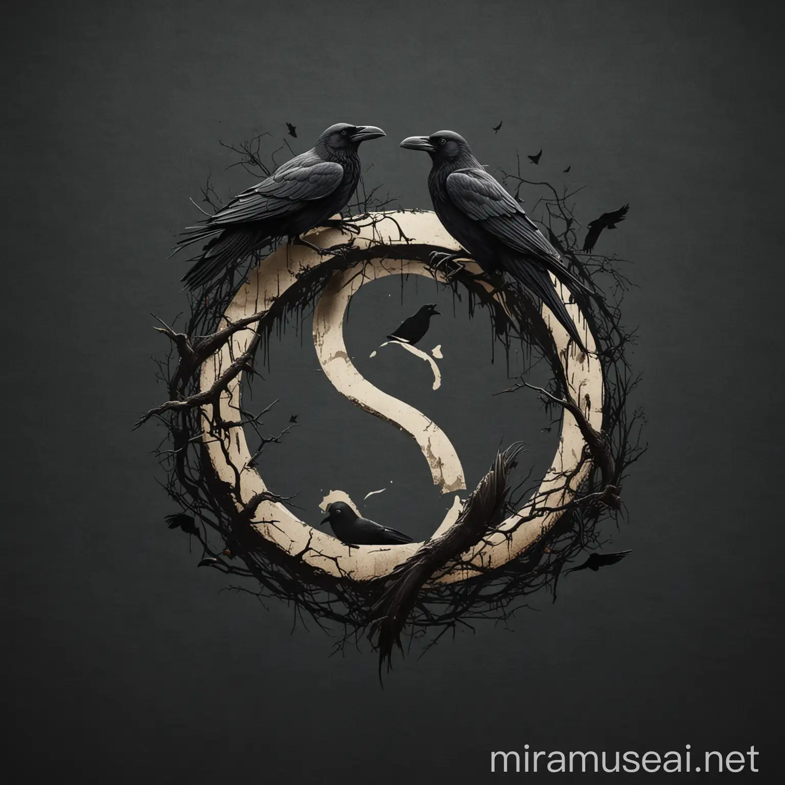 Majestic S Logo Surrounded by Crows