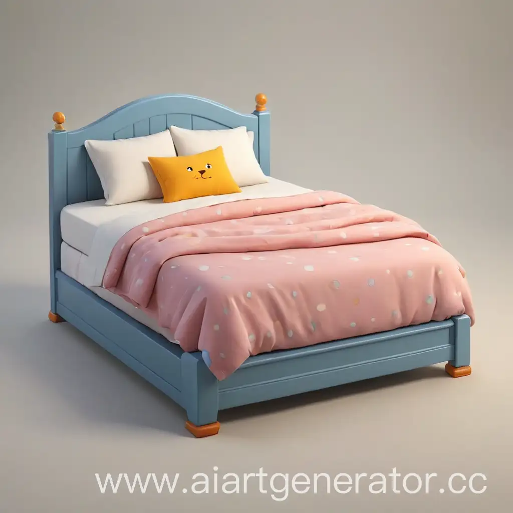 Cozy-Cartoon-Bedroom-Scene-with-a-Comfy-Bed