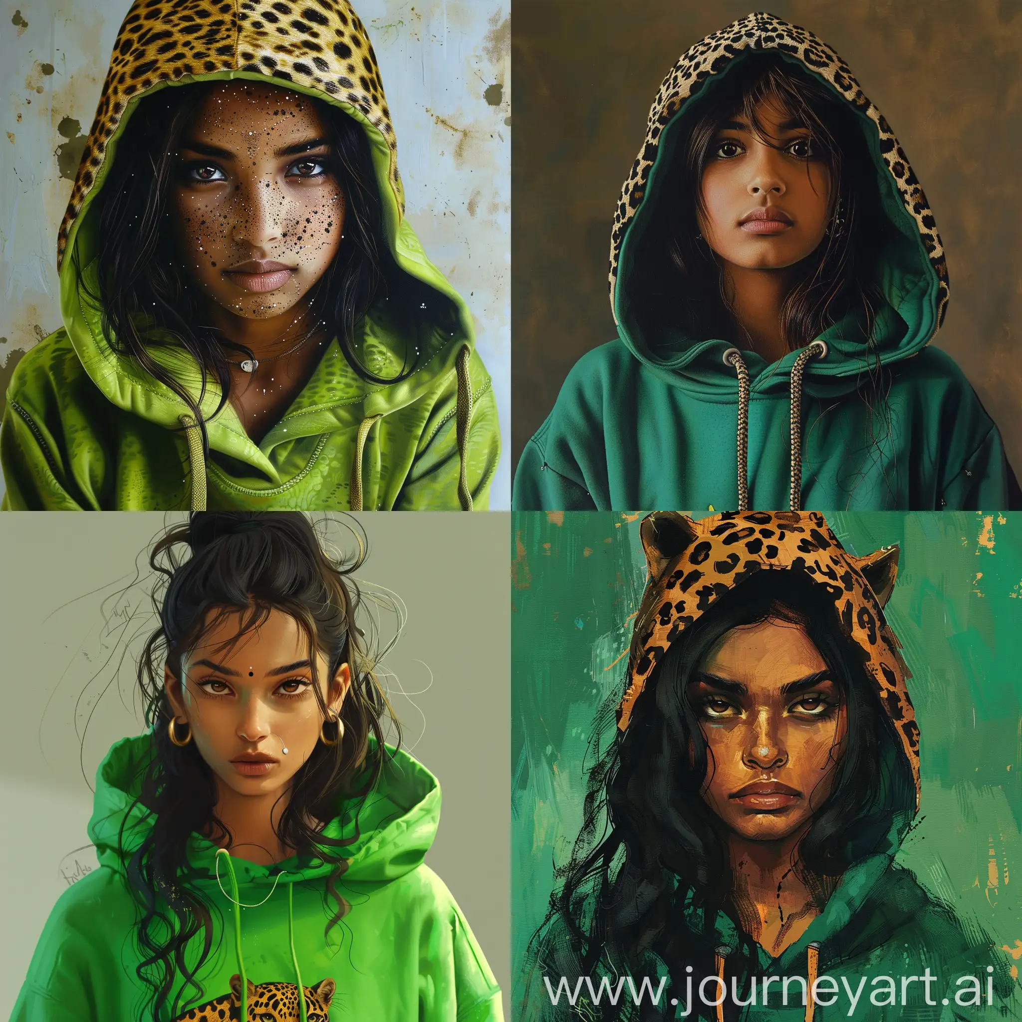 Hindu-Girl-in-Green-Hoodie-with-Leopard-Spots