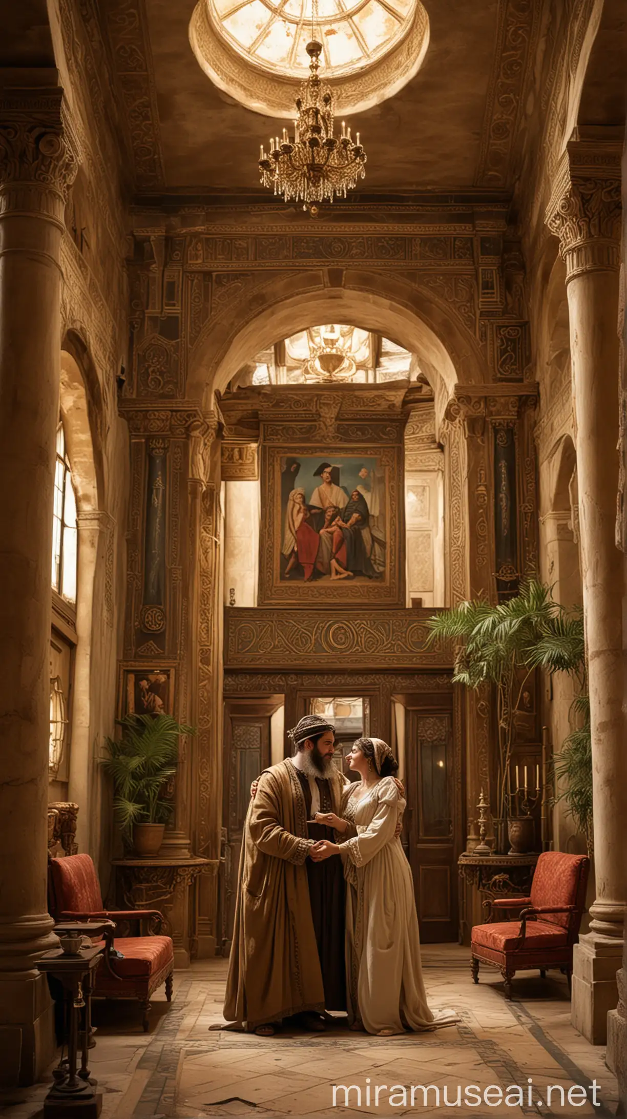 Jewish Couple in Opulent Ancient House