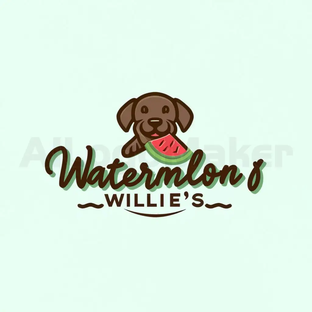 a logo design,with the text "Watermelon Willie's", main symbol:chocolate lab,Moderate,be used in Retail industry,clear background