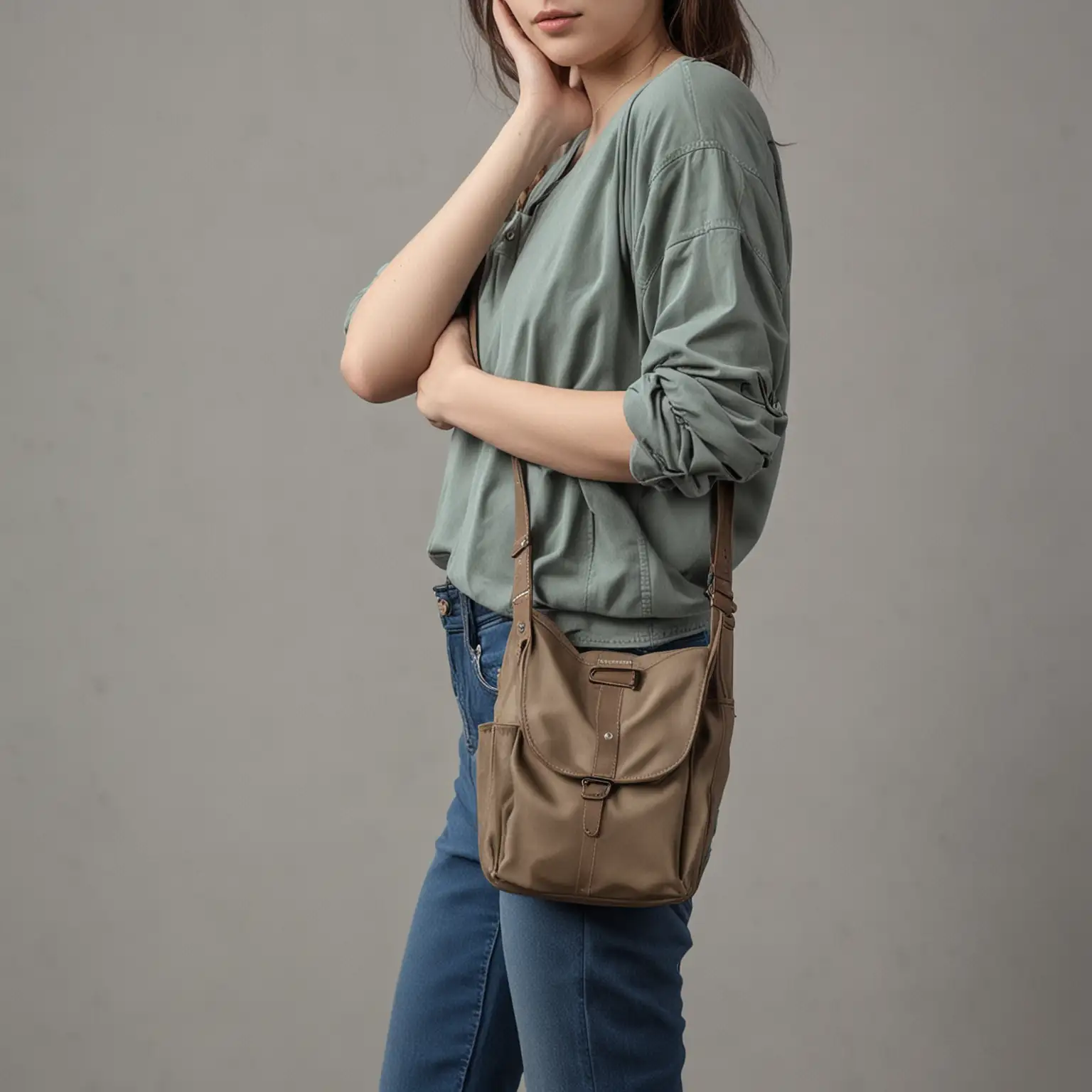 Stylish SingleShoulder Sling Bag with Modern Design