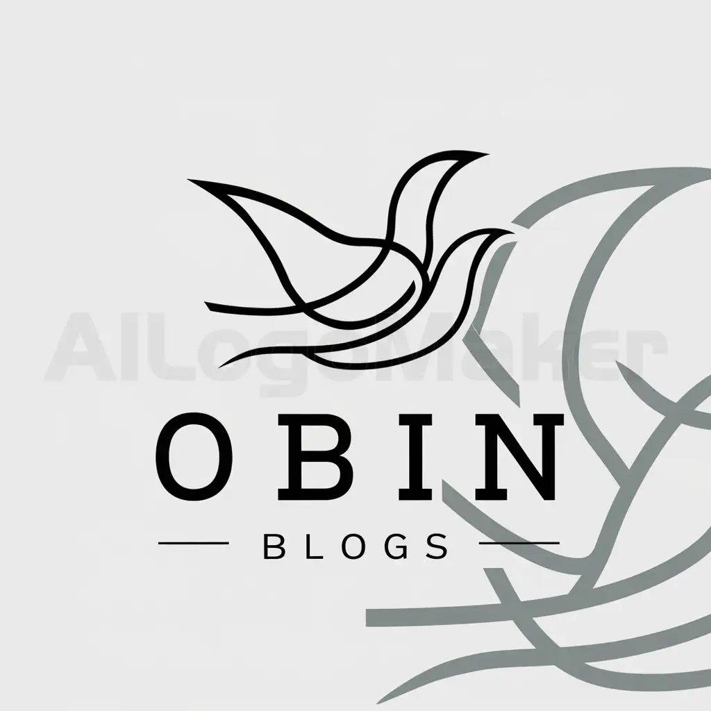 LOGO-Design-For-Obin-Blogs-Minimalist-Bird-Symbol-with-Clean-Text