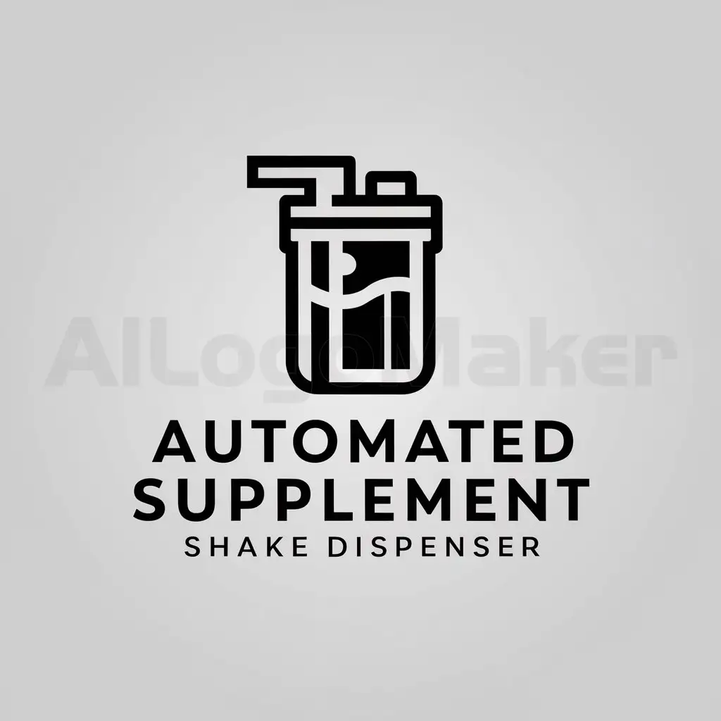 a logo design,with the text "Automated Supplement Shake Dispenser", main symbol:PROTEIN SHAKE,Moderate,be used in Sports Fitness industry,clear background