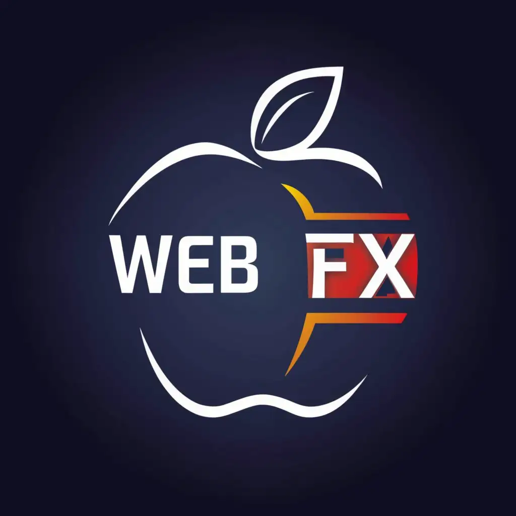 a logo design,with the text "WEB FX", main symbol:APPLE,Minimalistic,clear background