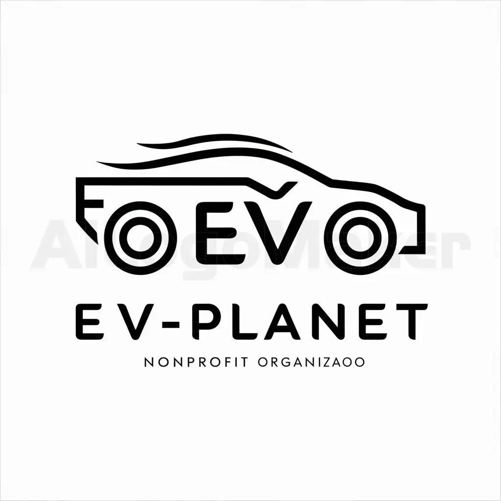 a logo design,with the text "EVPlanet", main symbol:electric vehicle,complex,be used in Nonprofit industry,clear background