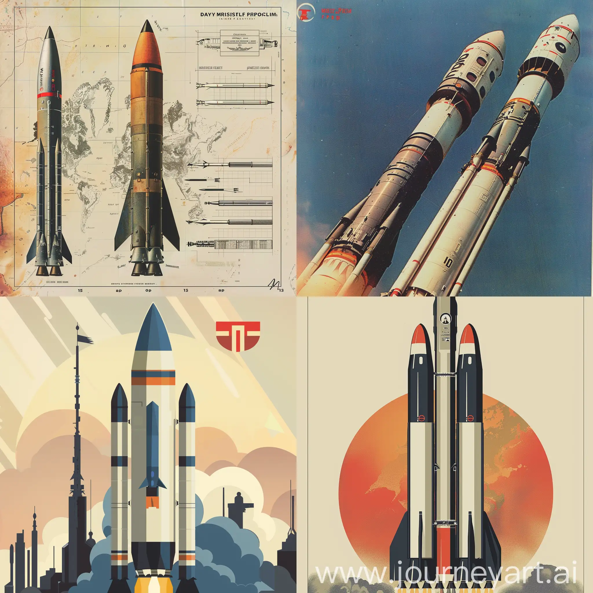 postcard design for the Day of Missile Forces with Proton-M rocket
