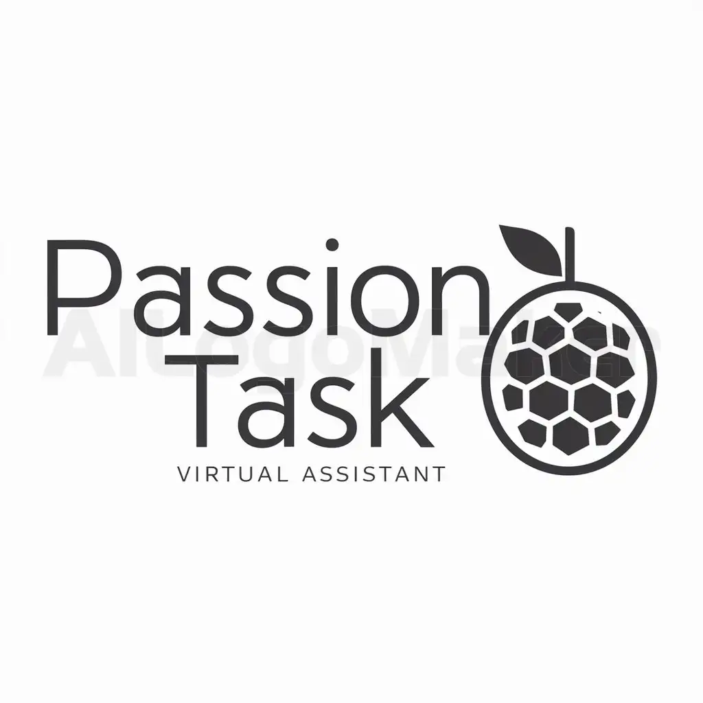 a logo design,with the text "Passion Task", main symbol:Passion Fruit,Moderate,be used in virtual assistant industry,clear background