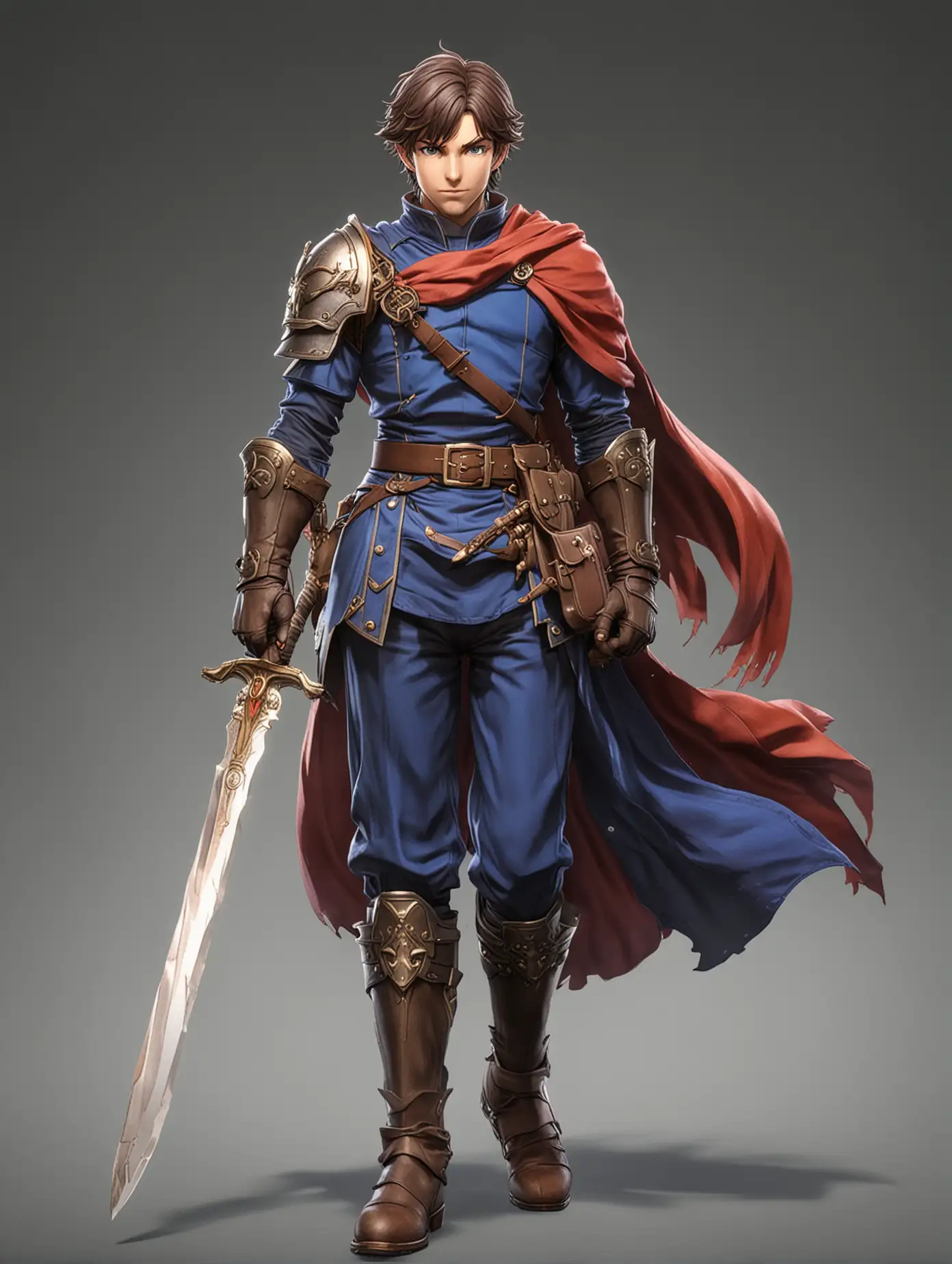 Roy from Fire Emblem Holding Sword Looking Right