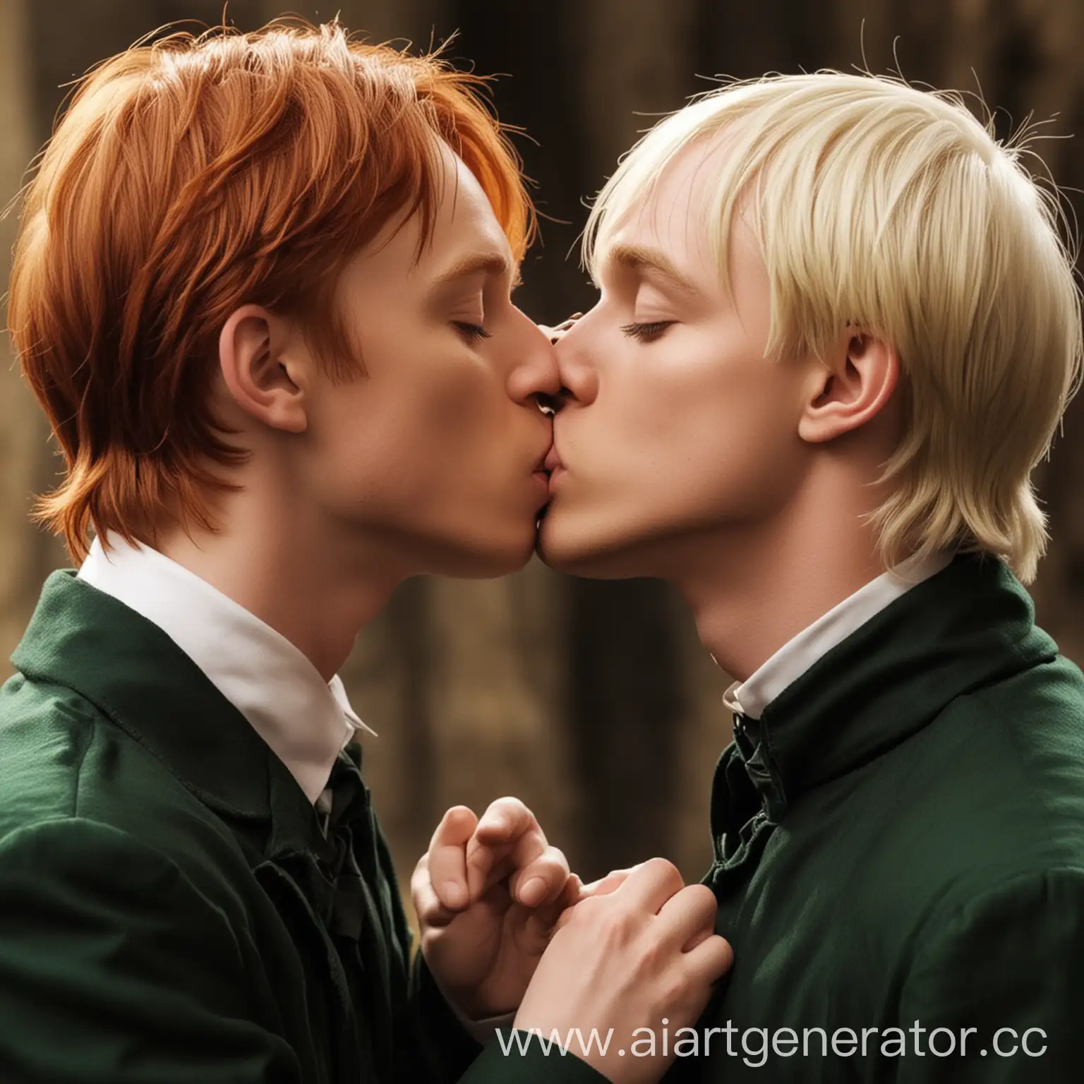Ron-Weasley-Kissing-Draco-Malfoy-Intimate-Moment-in-the-Forbidden-Forest