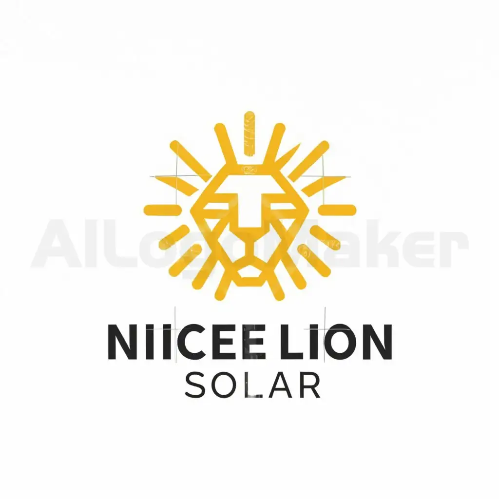 a logo design,with the text "nice lion solar", main symbol:The sun electricity,Moderate,clear background