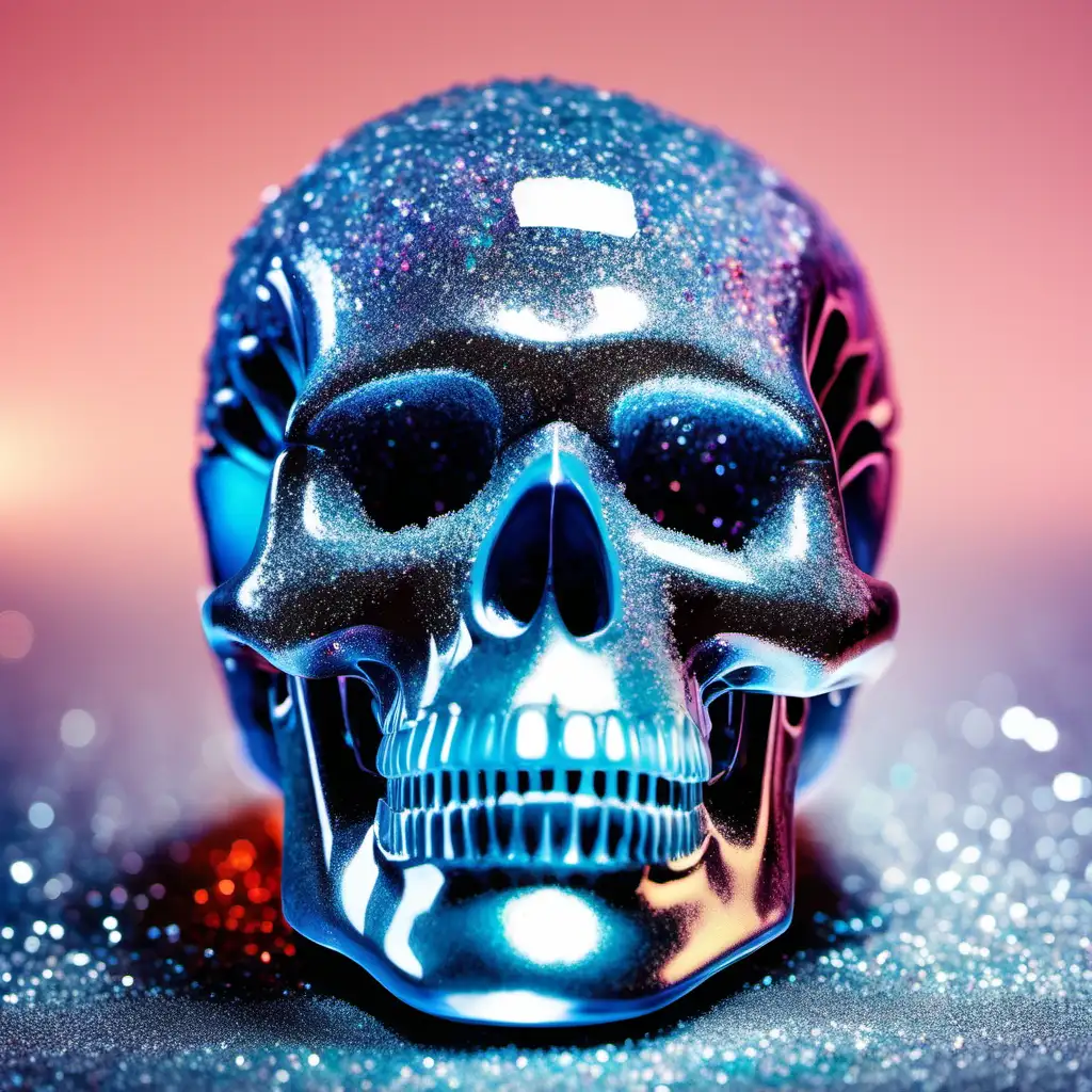 Glittering Crystal Skull Mystical Ornament with Sparkling Elegance