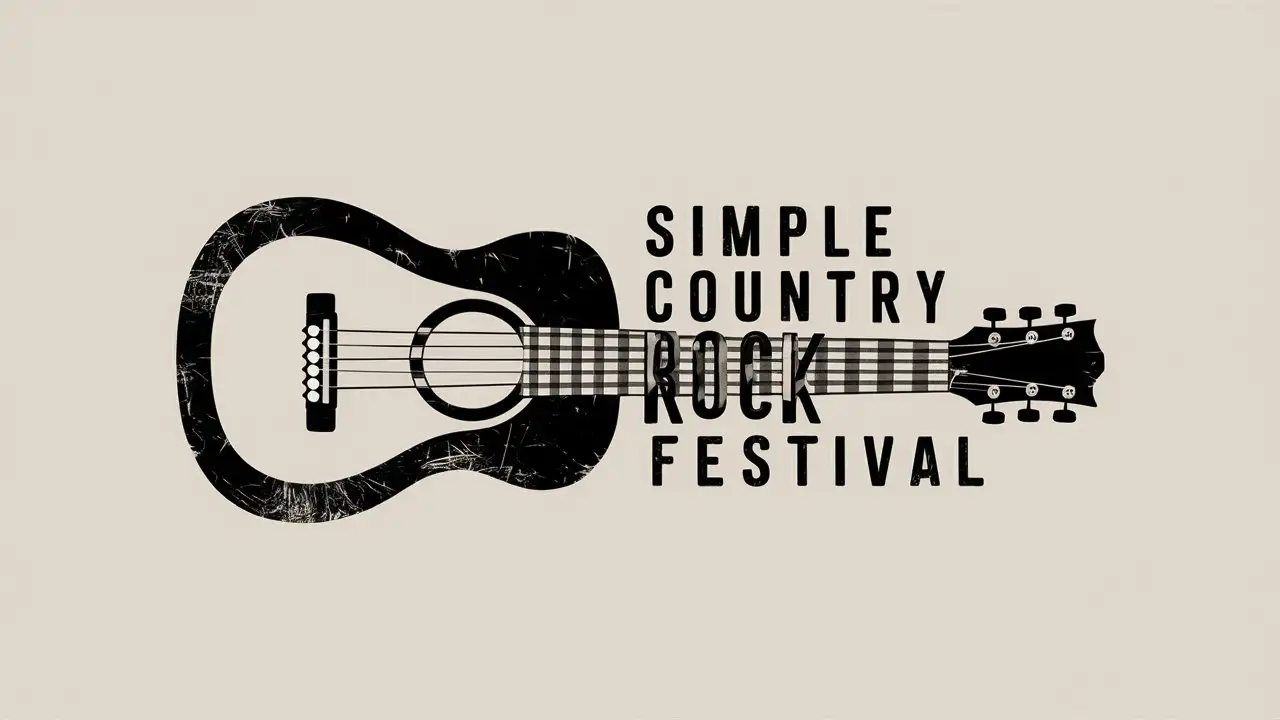 black and white simple country rock festival logo