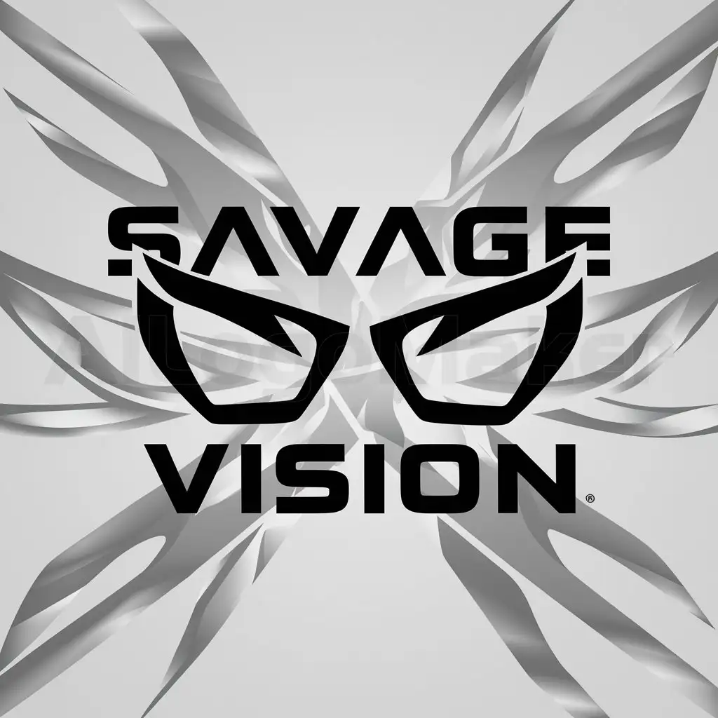 a logo design,with the text "savage vision", main symbol:lentes de sol,complex,clear background