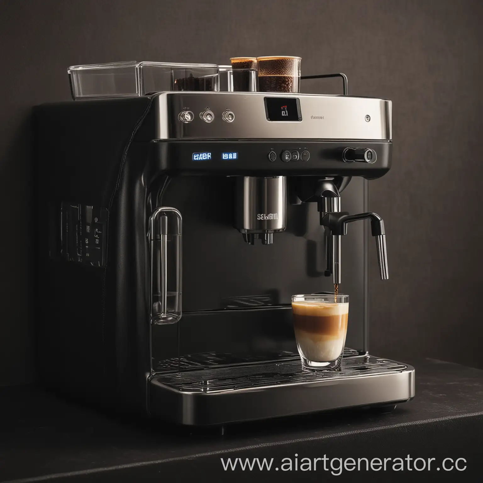 Stylish-Coffee-Machine-in-Black-Leather-Jacket