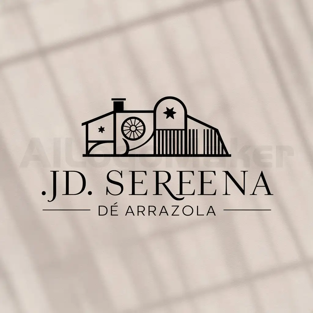 a logo design,with the text "JD Serena de Arrazola", main symbol:Residencial Boho luxery,Moderate,be used in Real Estate industry,clear background