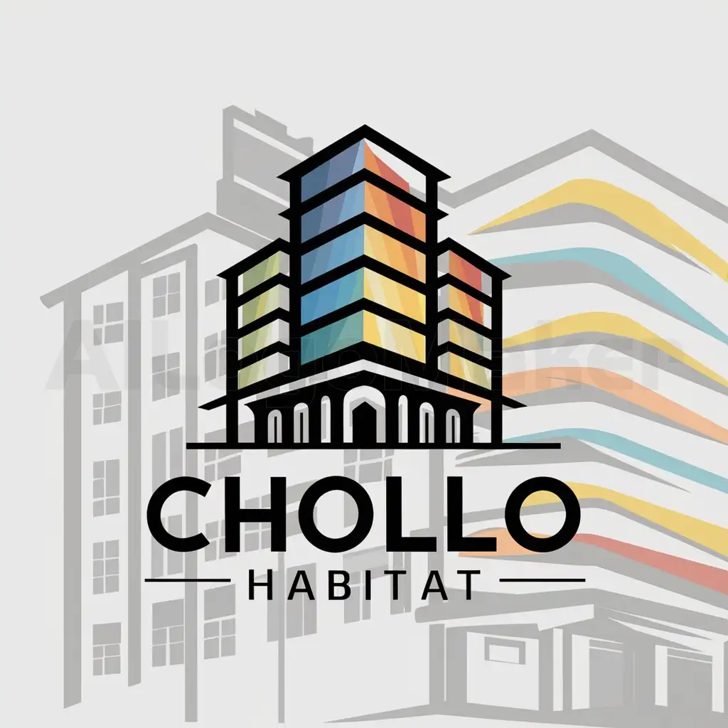 a logo design,with the text "Chollo Habitat", main symbol:edificio de viviendas serious colorful confidence,Moderate,clear background