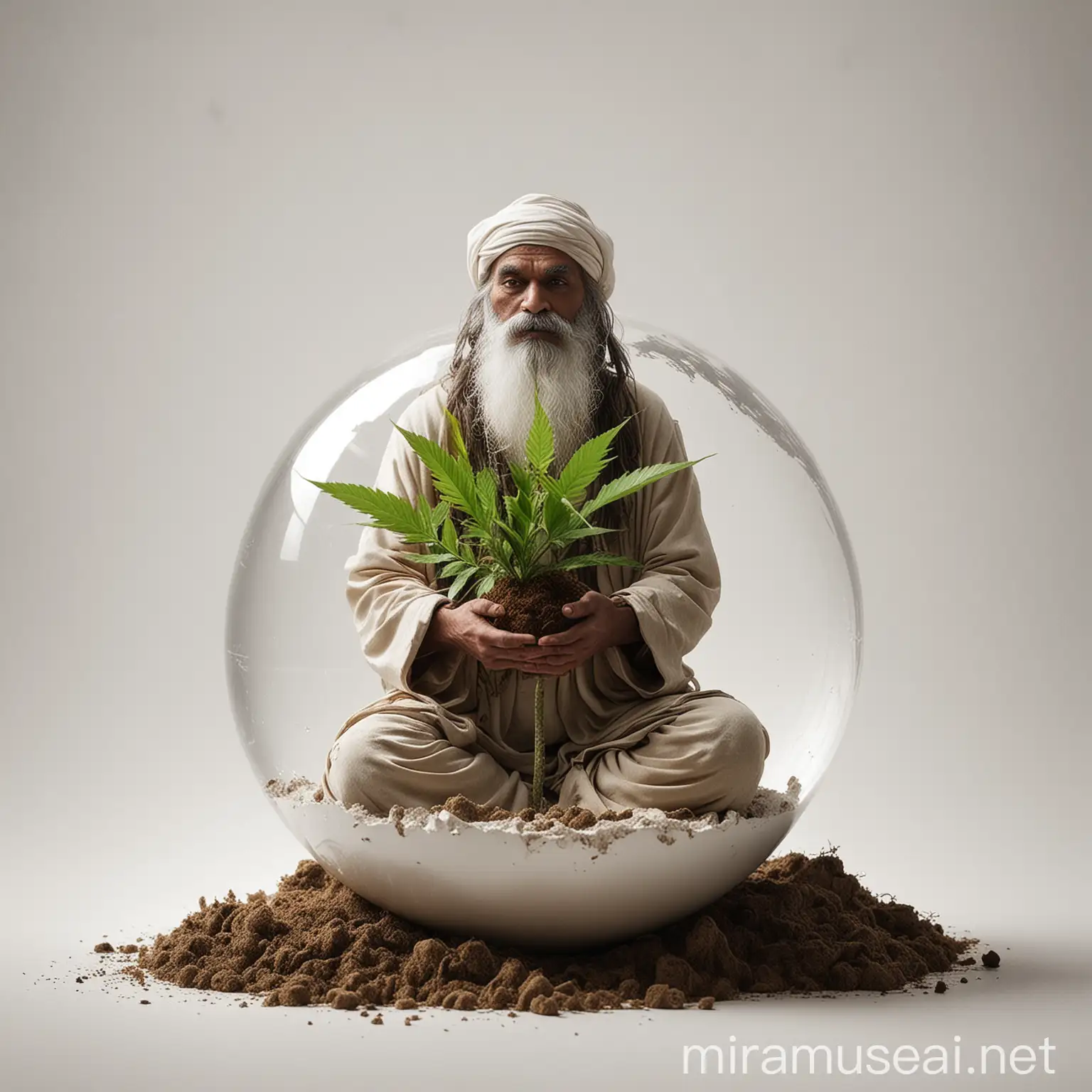 Earth Day Minimalism Marijuana on Globe