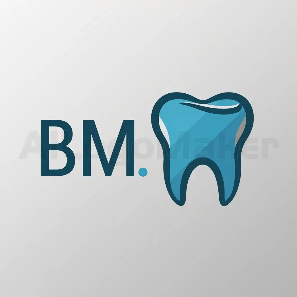 a logo design,with the text "BM", main symbol:tooth,diamond shape,Moderate,be used in Medical Dental industry,clear background