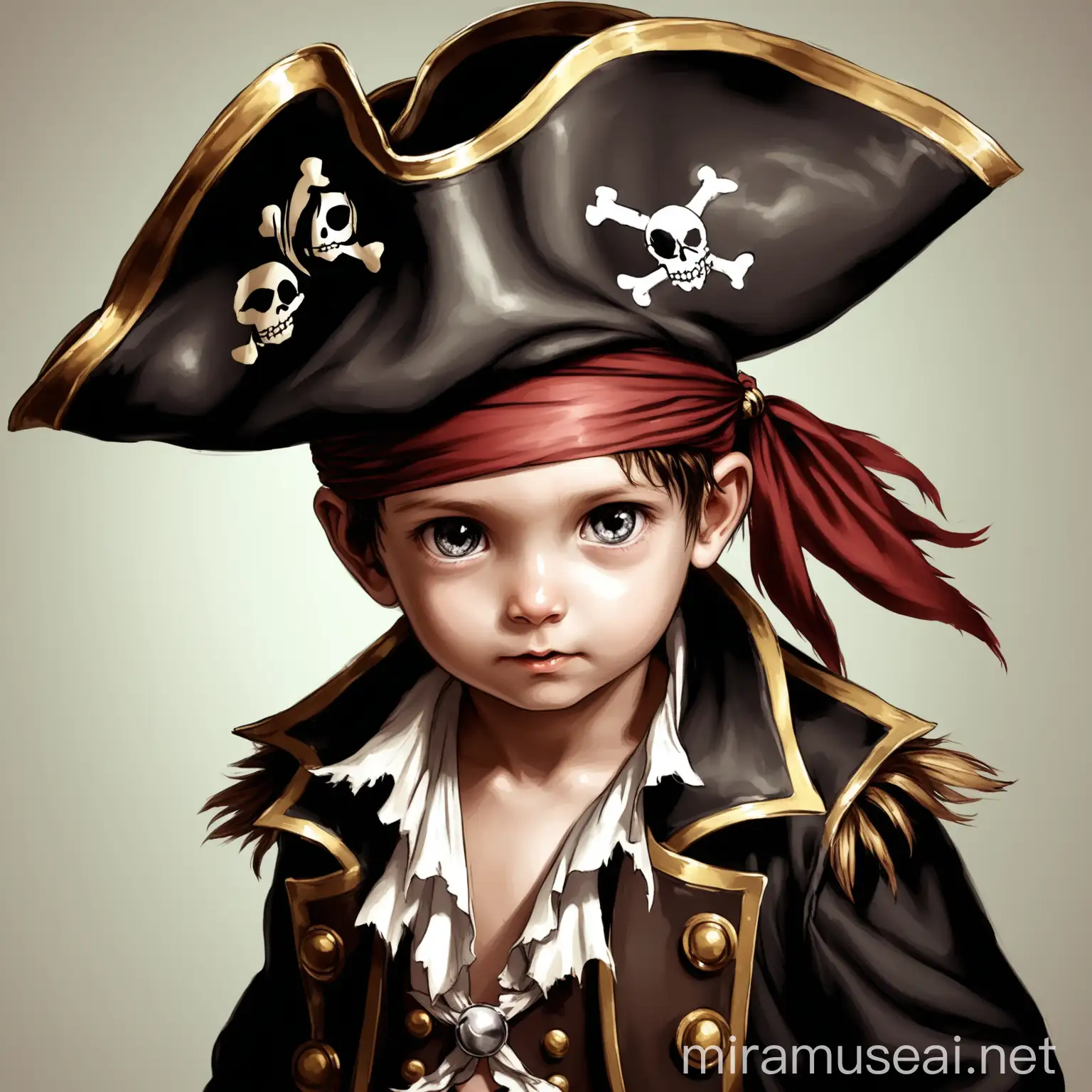 Adventurous Child Pirate Exploring Treasure Island