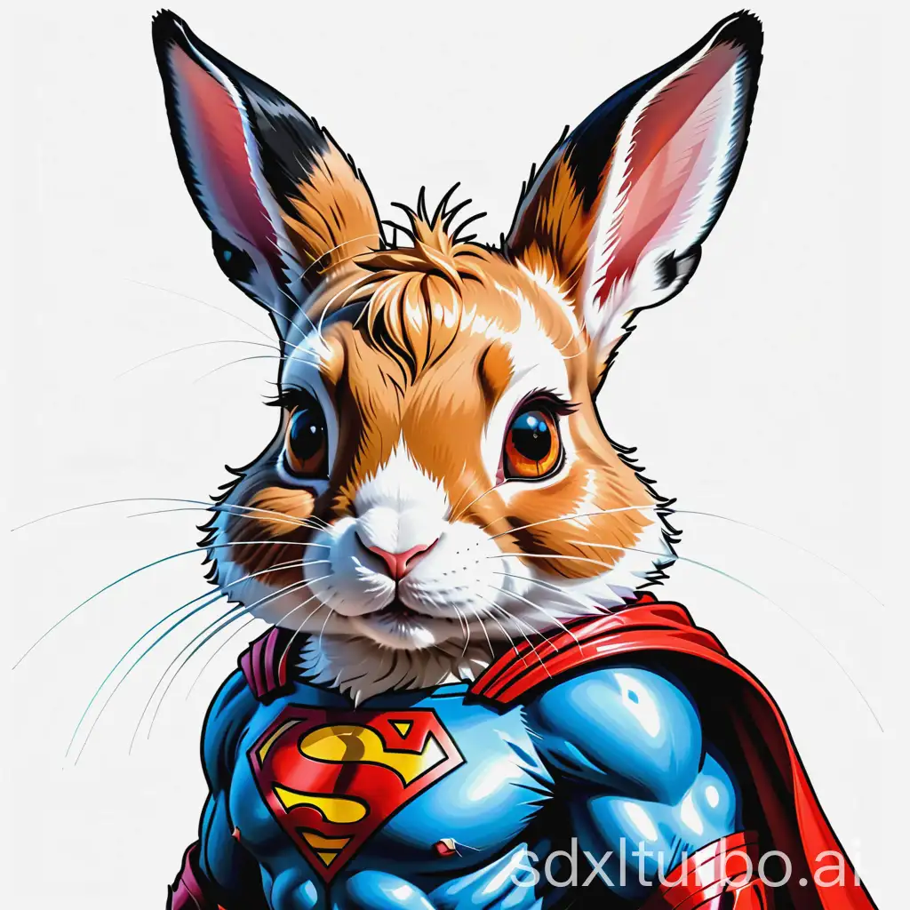 HyperRealistic-Rabbit-Superman-in-Vibrant-Colored-Inks