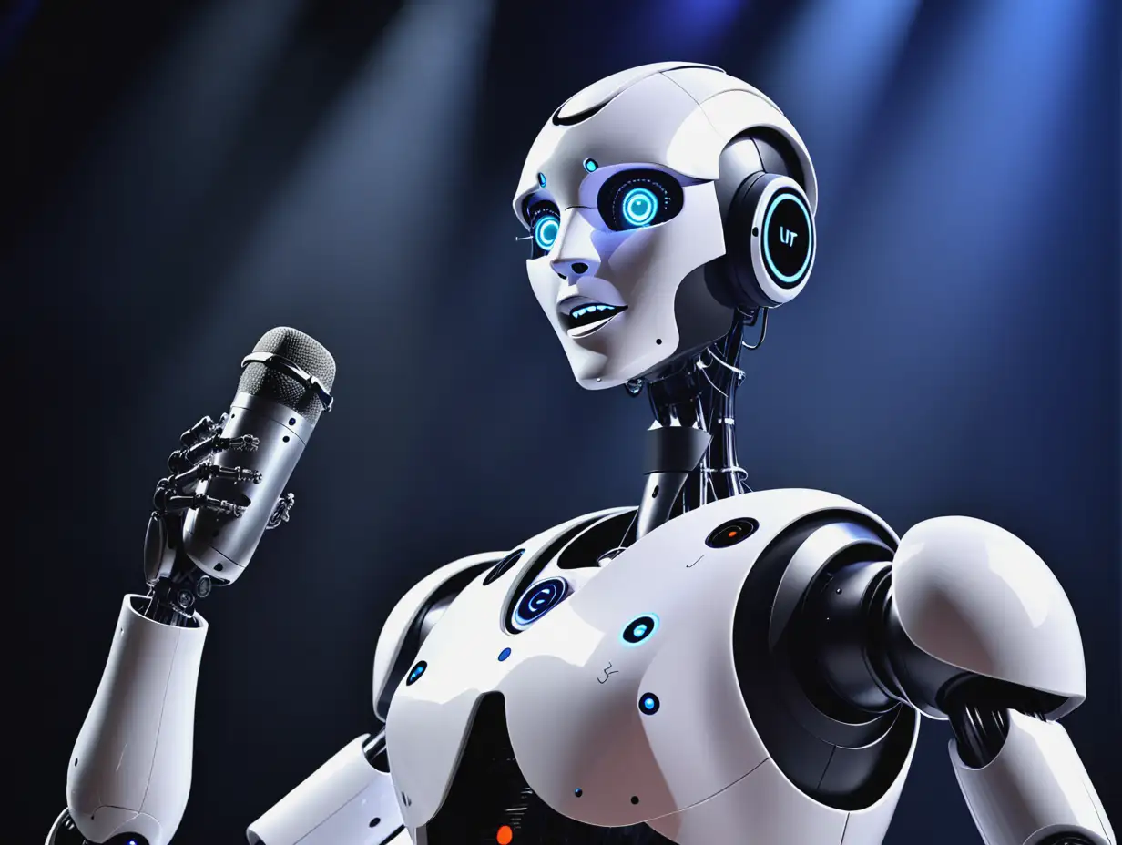 AI Music Robot Singing Epic Stage