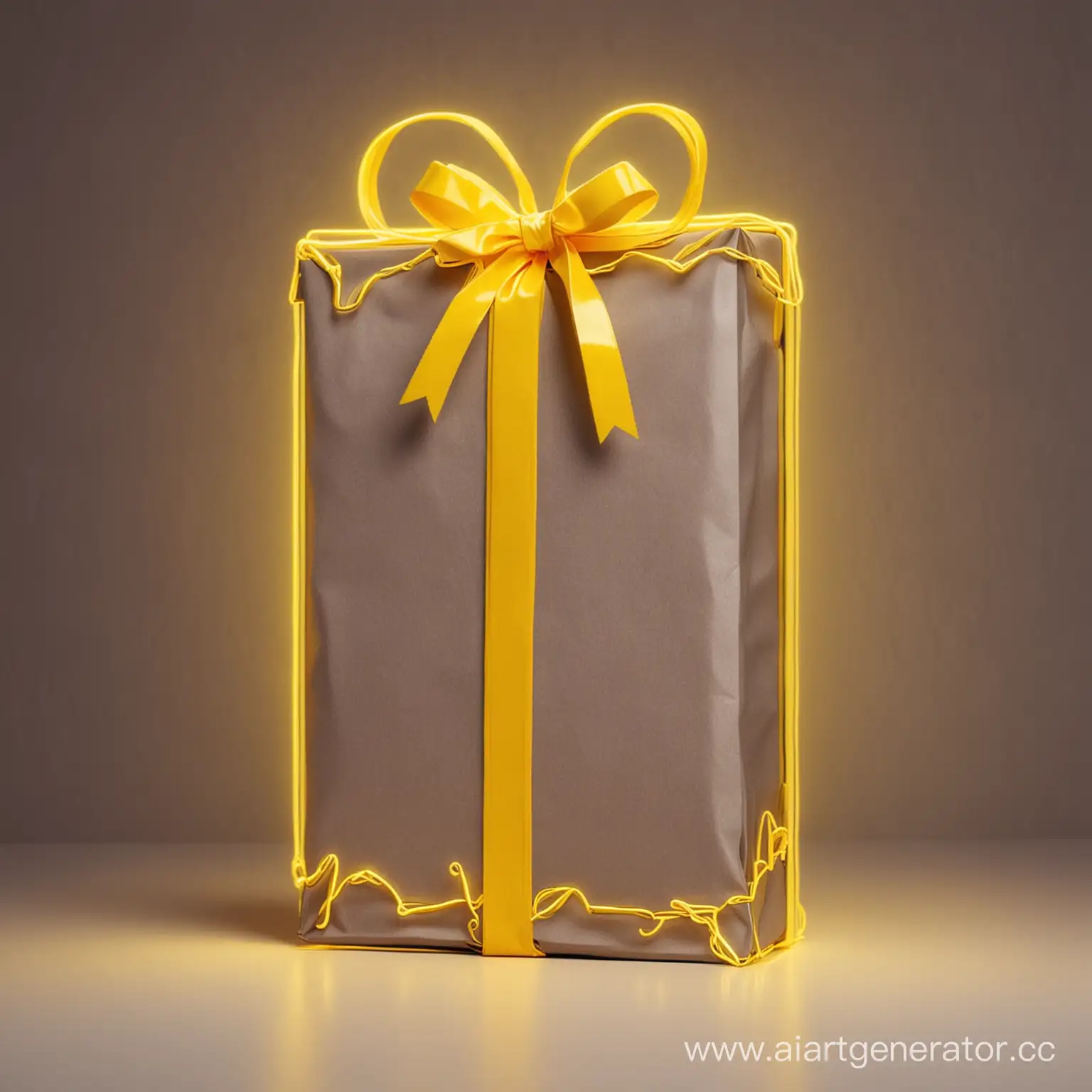 Необходимо отразить подарочное игровое время  с подарком, на фоне желтого неона