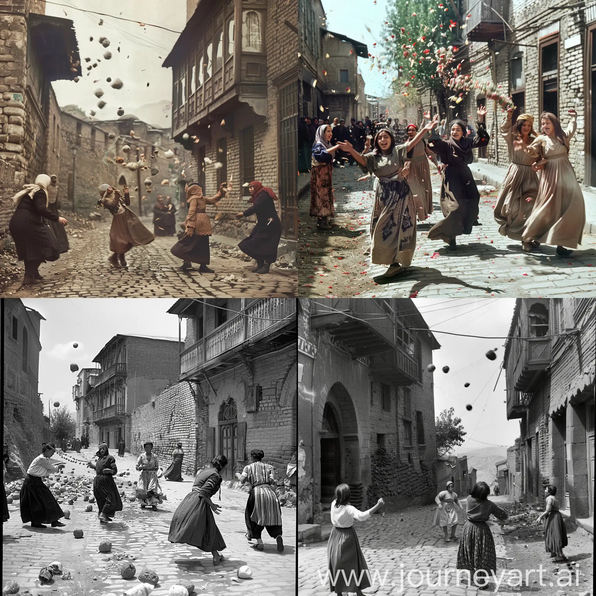 Traditional-Kurdish-Women-Dancing-in-Old-Tiflis-Street