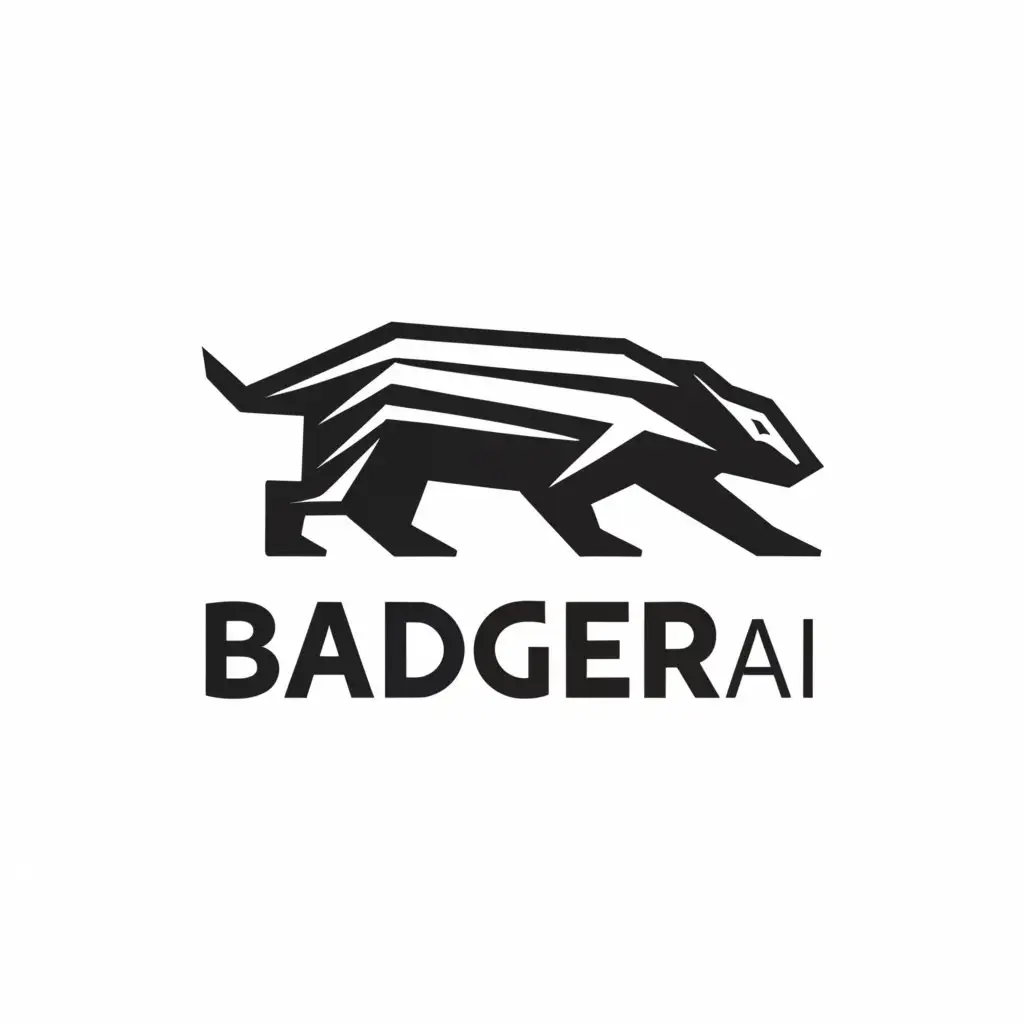 a logo design,with the text "BadgerAI", main symbol:badger,Moderate,be used in Technology industry,clear background