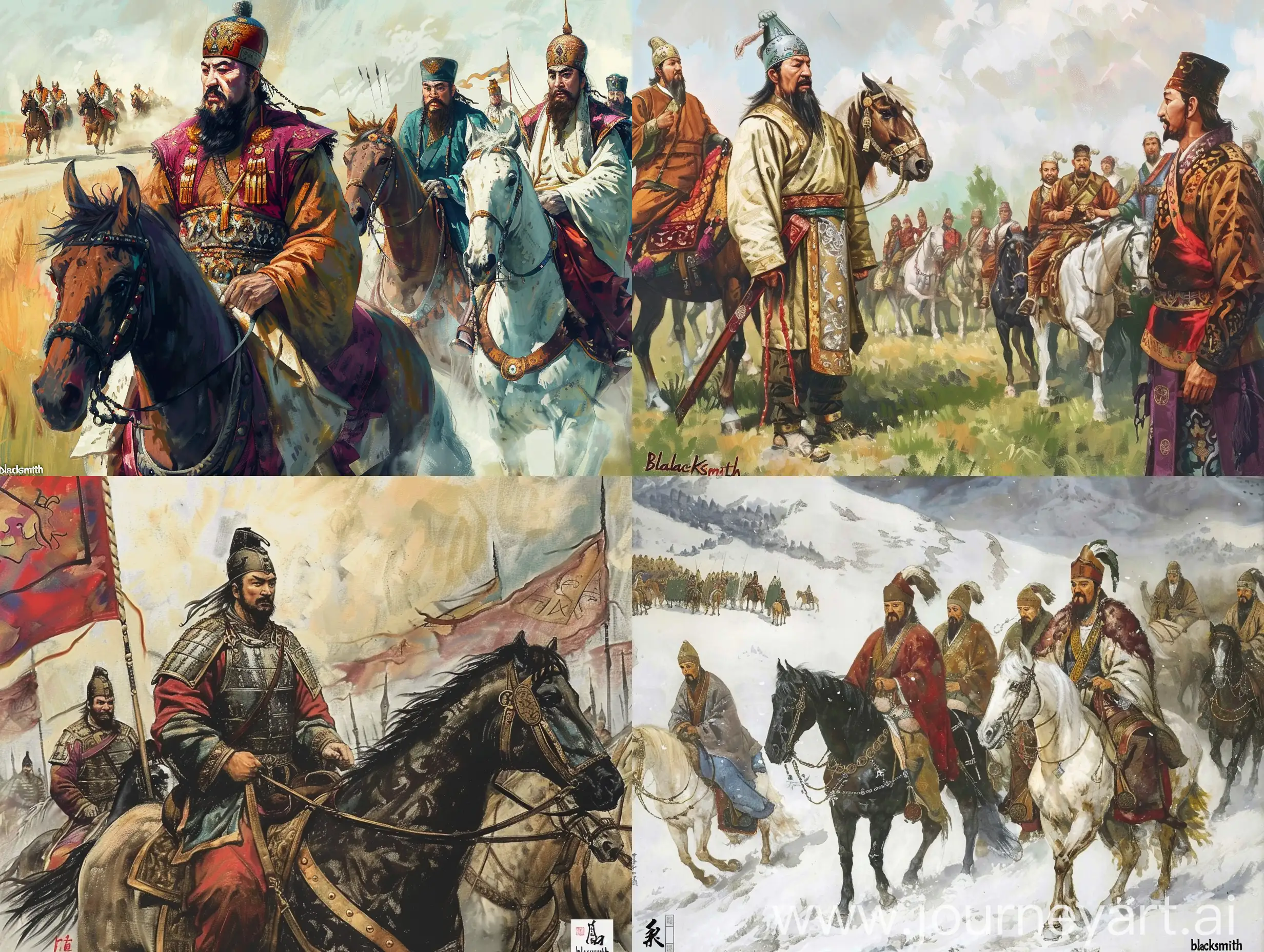According to the History of the Turkic Northern Dynasties, Bumin's tribe began to grow stronger in 545 and frequently invaded Wei's western border. Wei's chancellor sent an envoy, An Nuopanto, to establish trade relations with the Göktürk leader Bumin. Bumin paid tribute to Western Wei in 546 and in the same year suppressed a rebellion against the Rouran Khaganate, the Tiele tribe. Later, Bumin wanted to ask the Rouran Khaganate for a princess, but the Rouran Khan Anagui refused and insulted him. Bumin was enraged and killed Anagui's envoy, severing relations with the Rouran Khaganate. Anagui's insult of “blacksmith” was recorded in the Chinese chronicles, and some sources noted that the Turks were blacksmiths for the Rouran elite and that this insult could imply a form of vassalage in Rouran society. Following this, Bumin emerged as the leader of the rebellion against the Rouran.