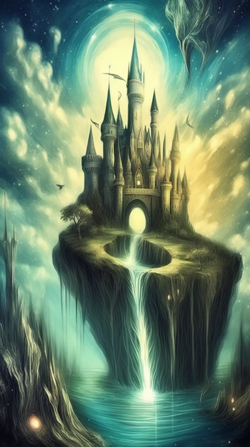 magical dream of magical kingdom, fantasy art, Distressing technique