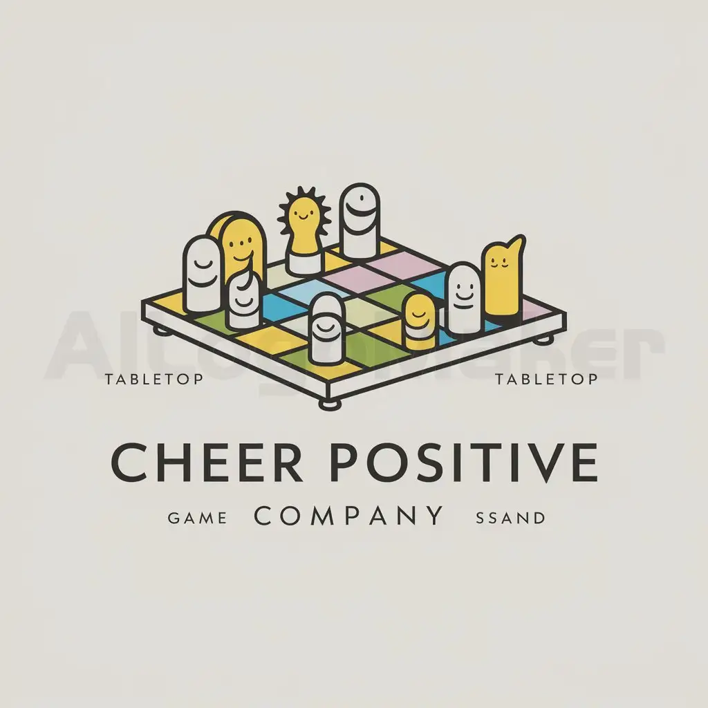 a logo design,with the text " Cheer positive company", main symbol:tabletop games,Moderate,clear background