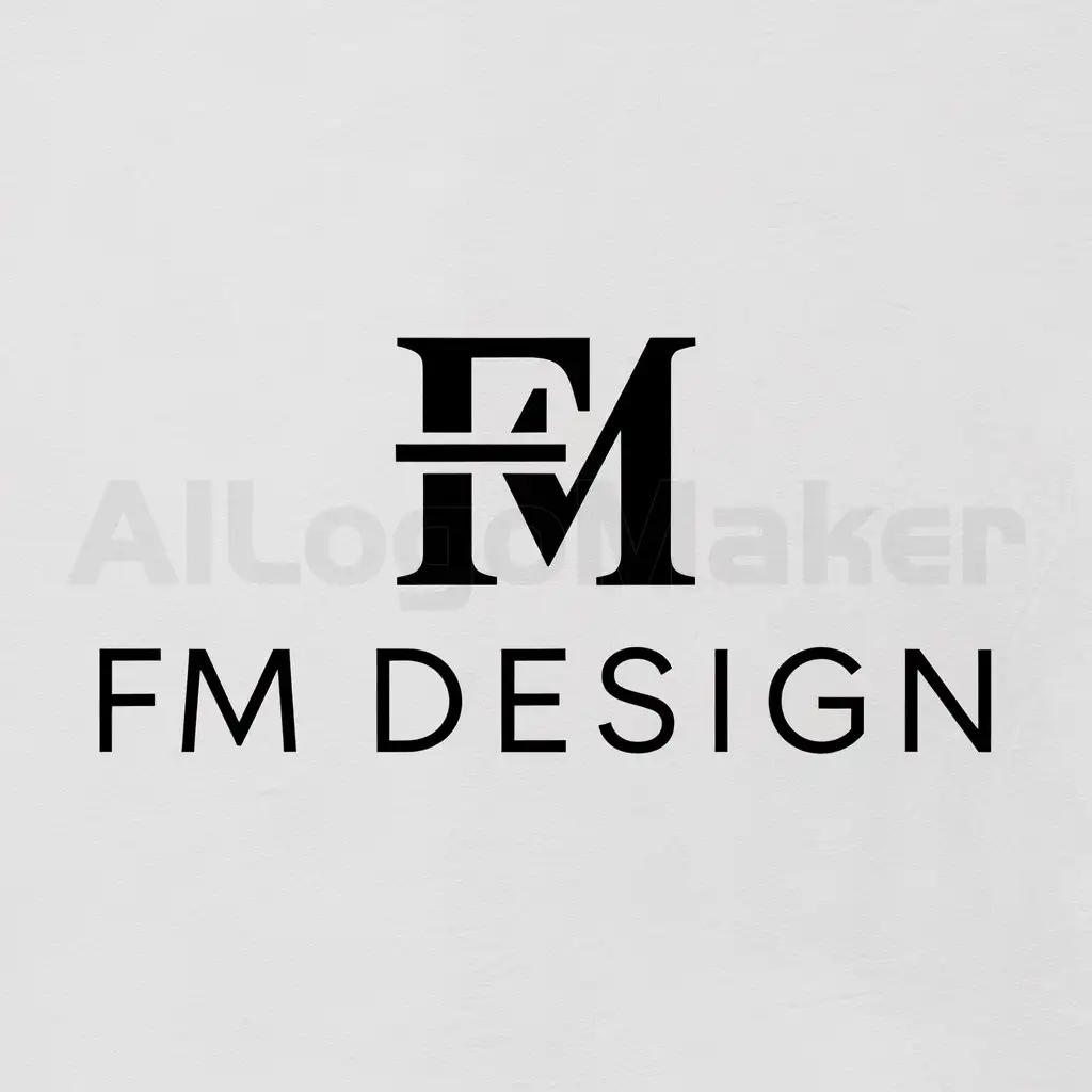 a logo design,with the text "FM design", main symbol:F,Moderate,clear background