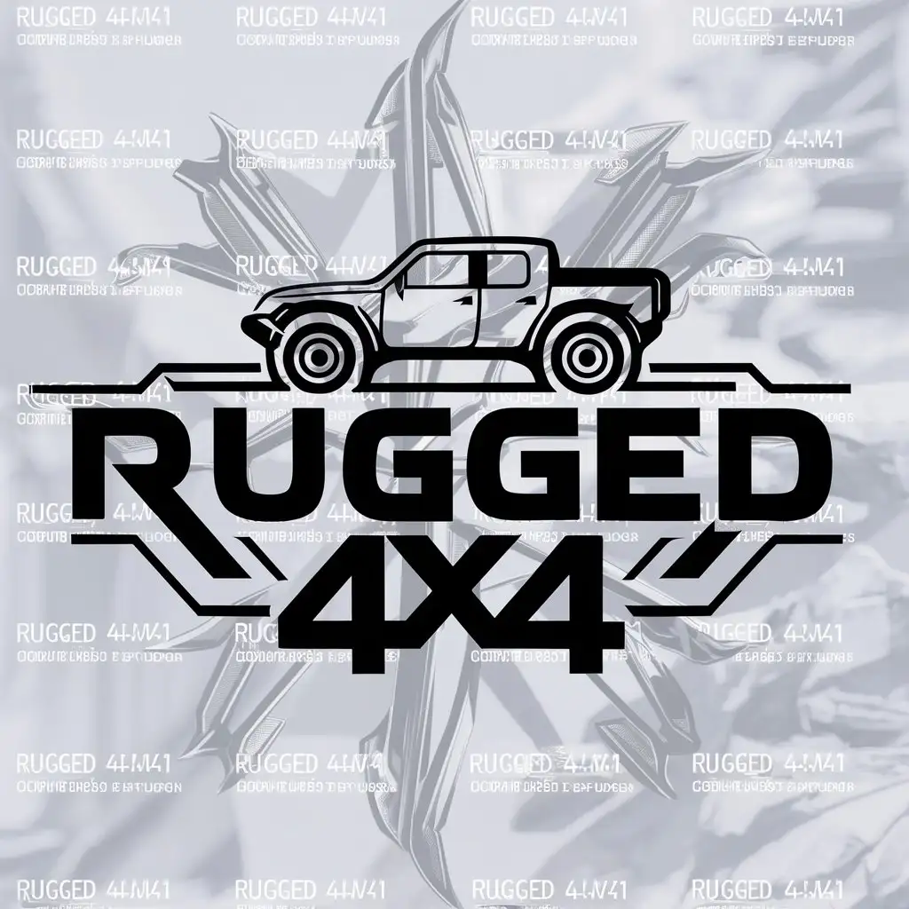 LOGO-Design-For-RUGGED-4x4-Bold-Typography-with-Mountainous-Terrain-and-Tire-Tracks-Theme