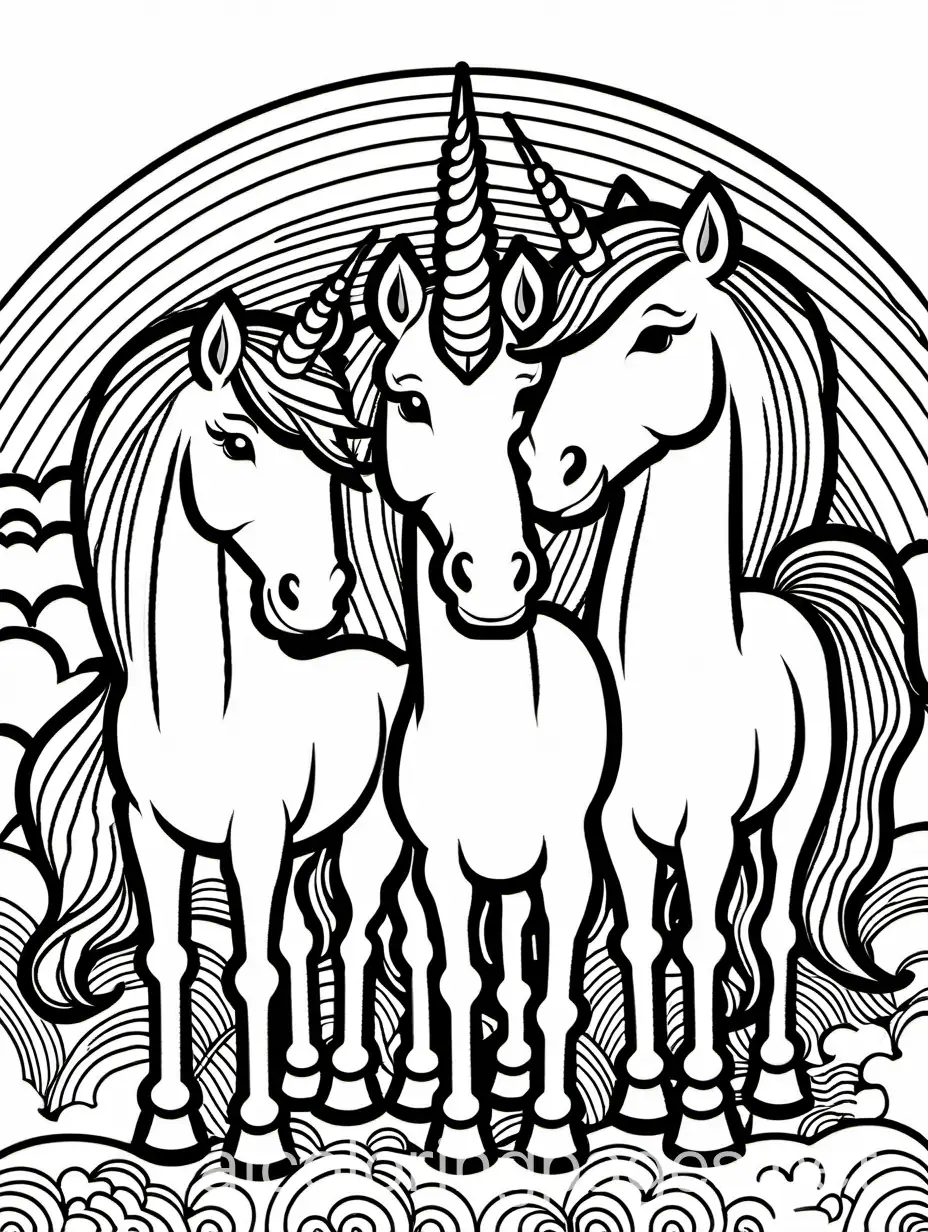   3 best friends unicorn  at home
, Coloring Page, black and white, line art, white background, Simplicity, Ample White Space, Coloring Page, black and white, line art, white background, Simplicity, Ample White Space. The background of the coloring page is plain white to make it easy for young children to color within the lines. The outlines of all the subjects are easy to distinguish, making it simple for kids to color without too much difficulty, Coloring Page, black and white, line art, white background, Simplicity, Ample White Space. The background of the coloring page is plain white to make it easy for young children to color within the lines. The outlines of all the subjects are easy to distinguish, making it simple for kids to color without too much difficulty