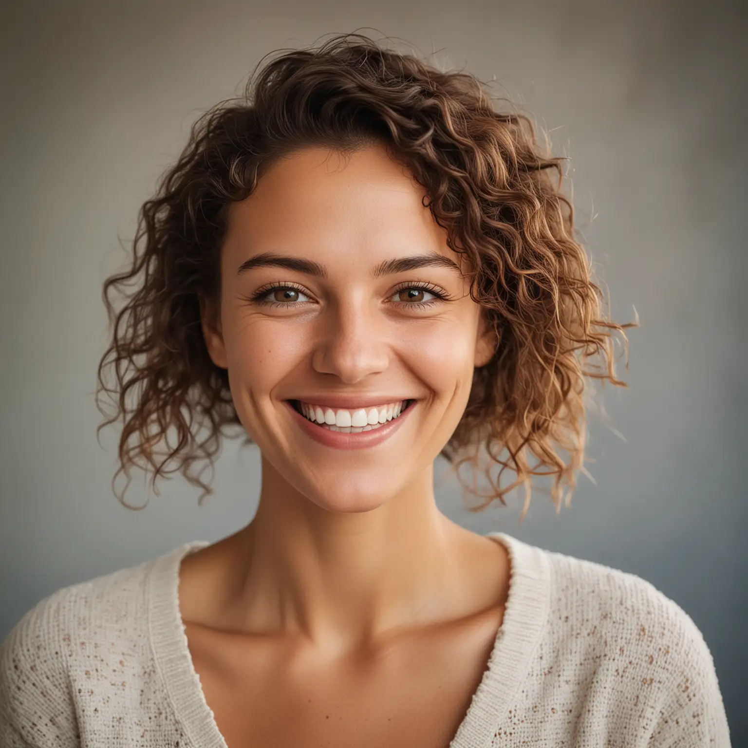 portrait photo of a smiling happy woman