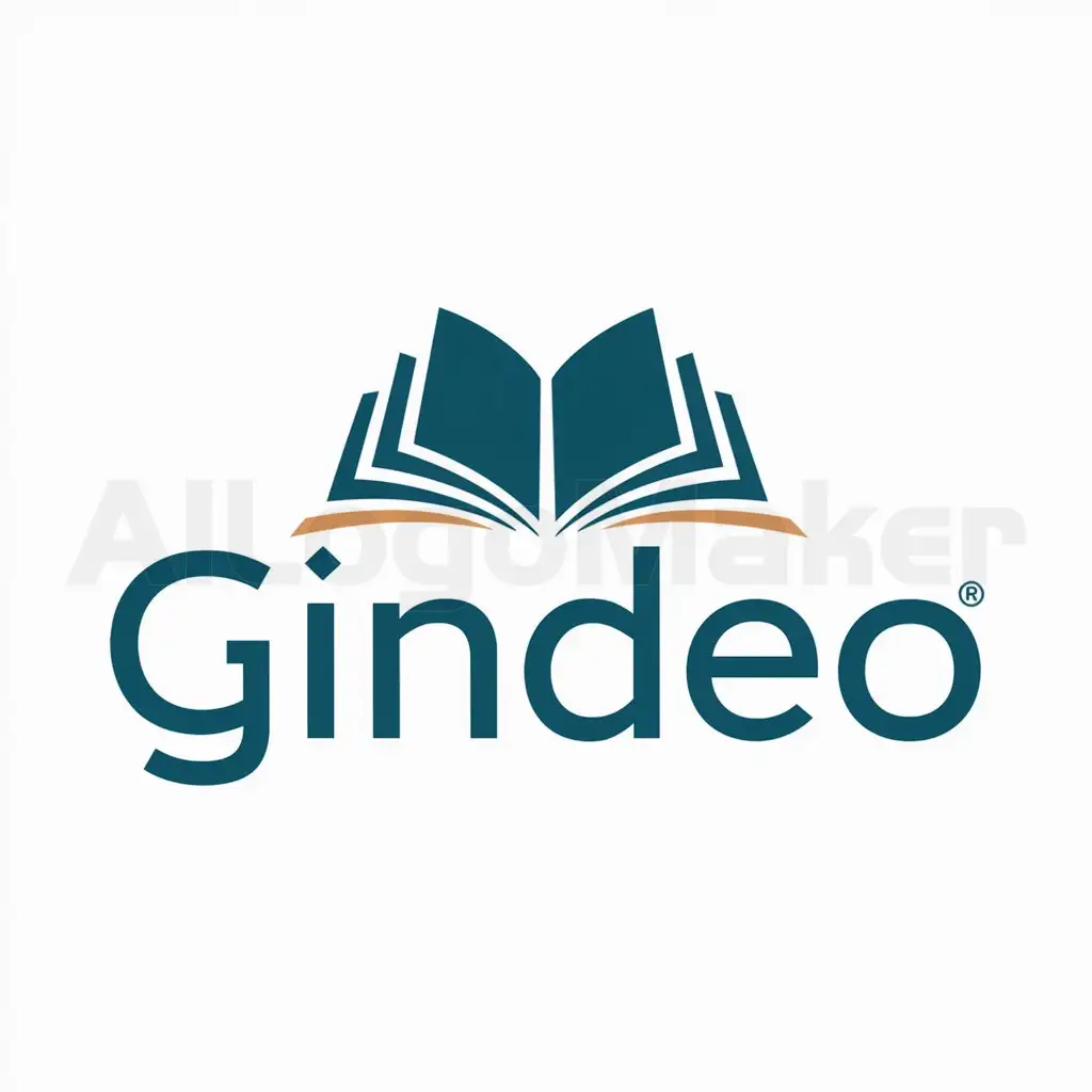 a logo design,with the text "GINDEO", main symbol:A BOOK,Moderate,be used in Education industry,clear background