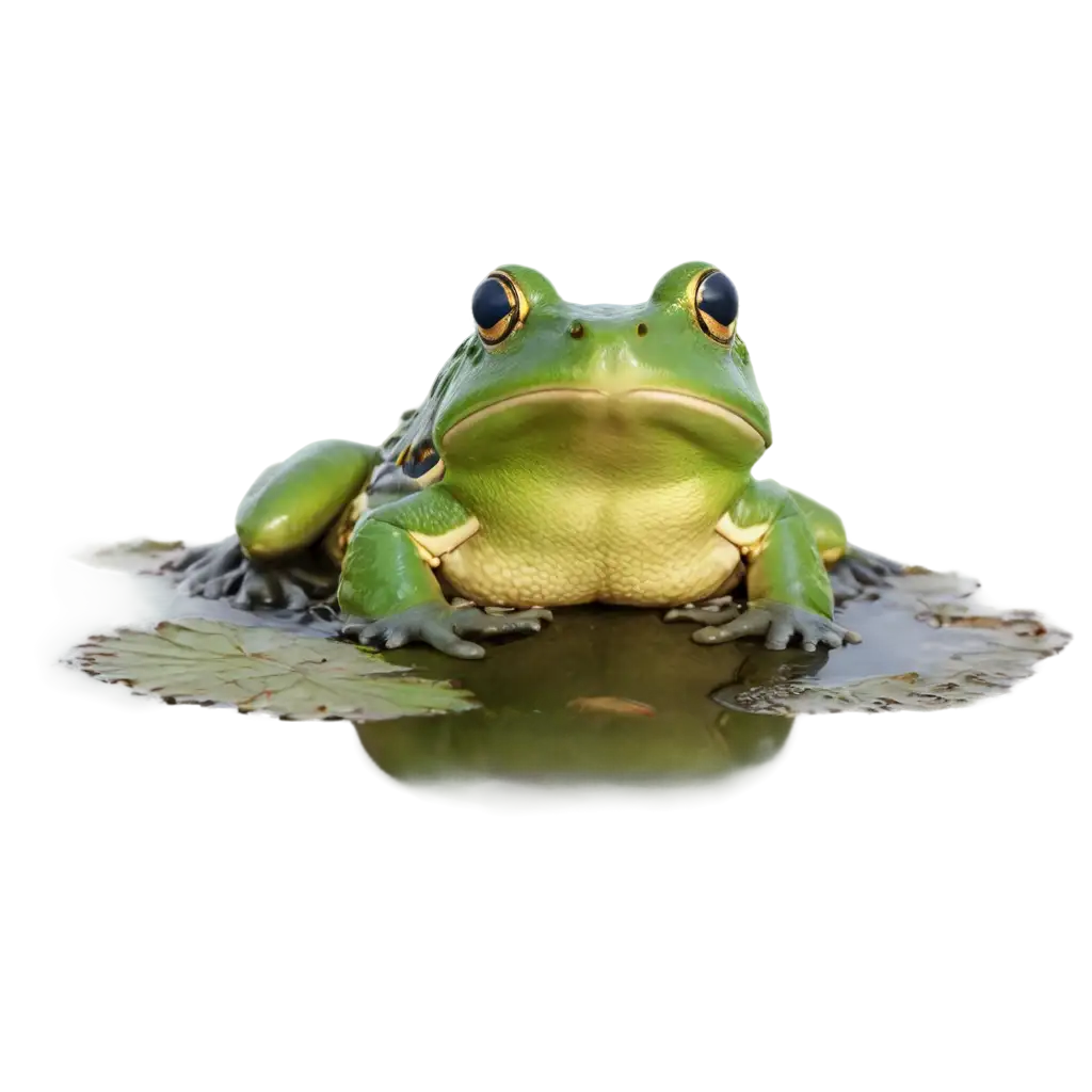 A cute frog in the pond side
